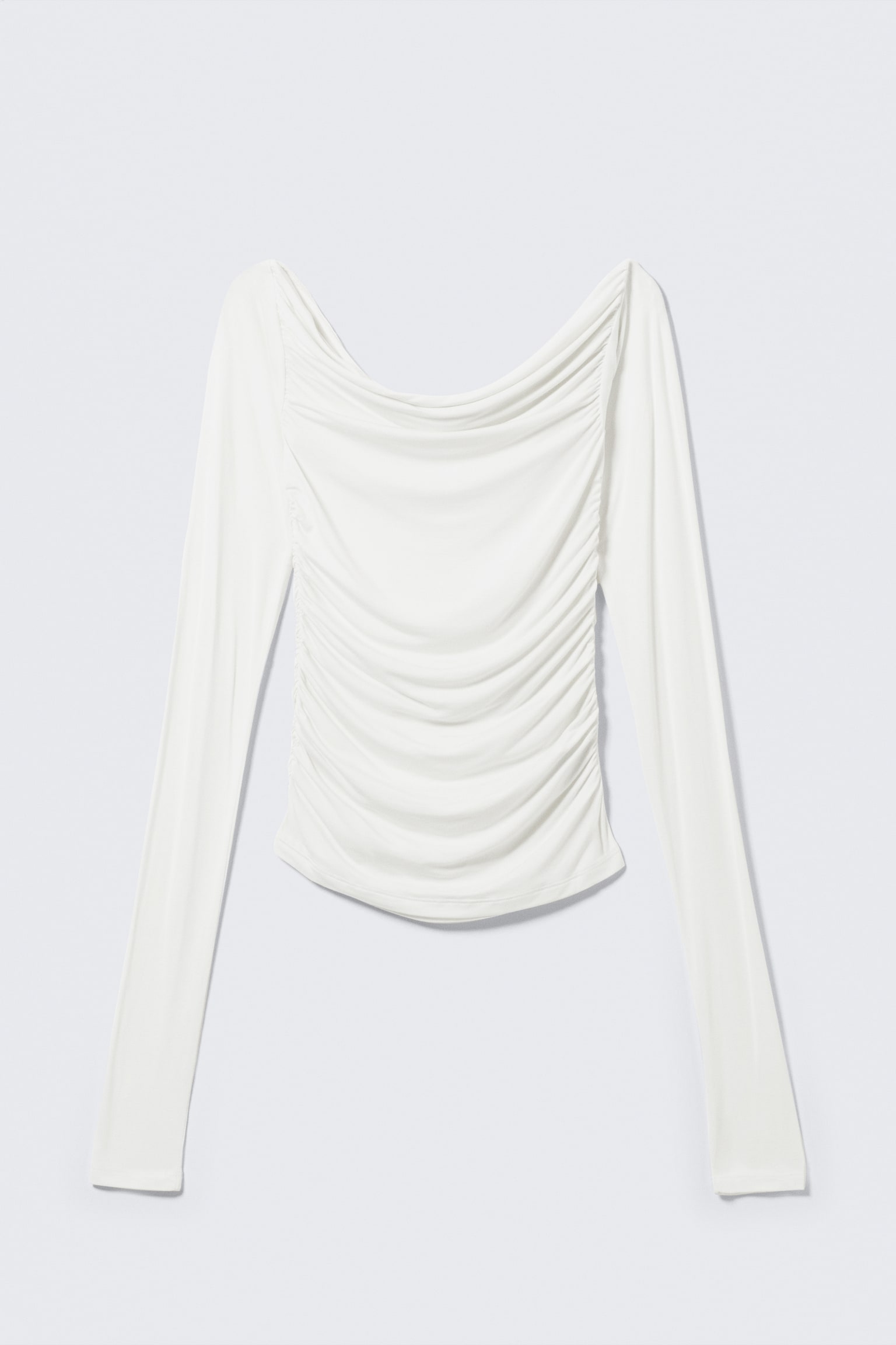 Top s dlouhým rukávem a spadlými rameny - White/Černá - 2