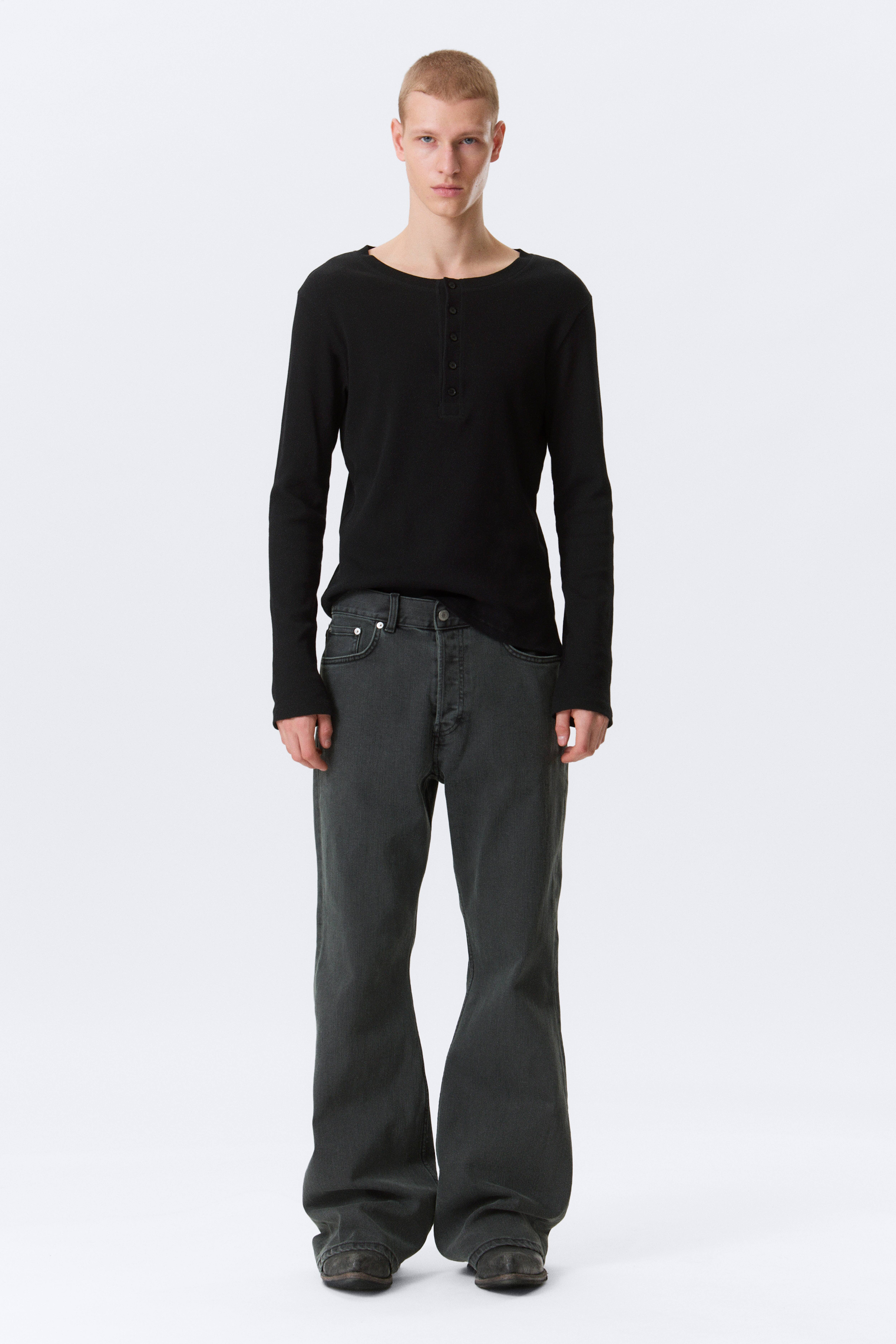 Jeans bootcut a vita media - Elegie Black - Nero