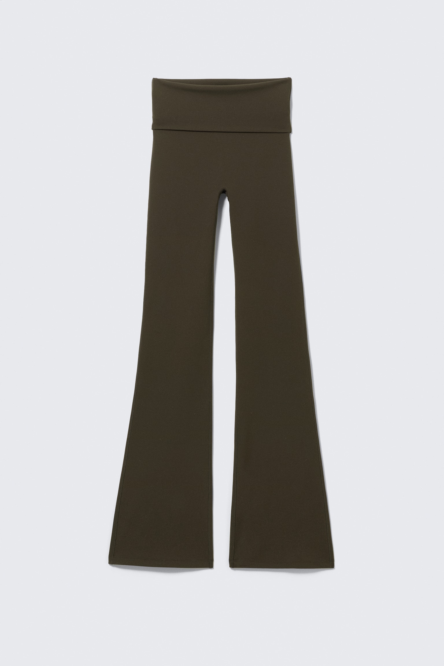 Yoga-Leggings mit umgeschlagener Taille - Dunkelbraun/Weiß/Schwarz/Helles Staubgrau/Dunkelgrau/Dunkelbraun/Dunkles Khakigrün - 2