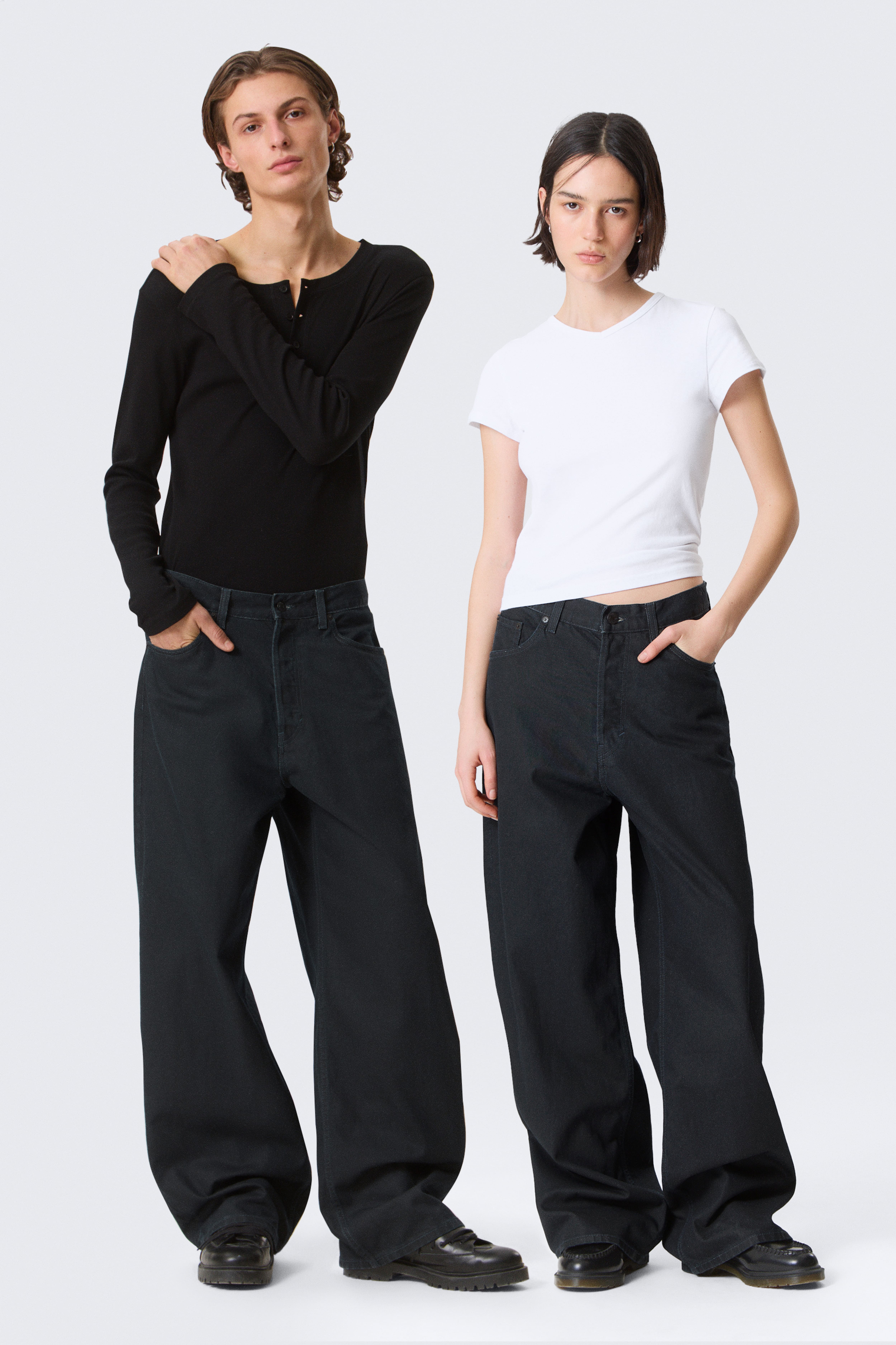 Jeans Astro a vita media, modello baggy, con rivestimento - Indigo Coating