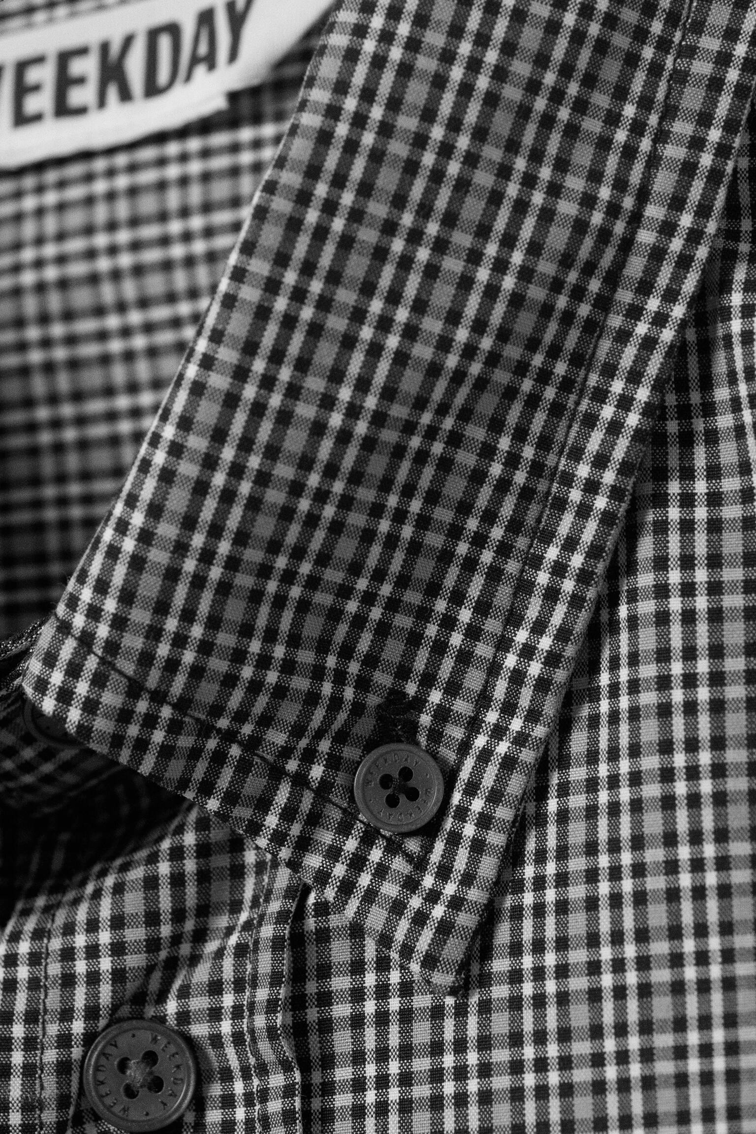 Camicia in popeline con bottoni - nero a quadretti/Bianco - righe blu - 4