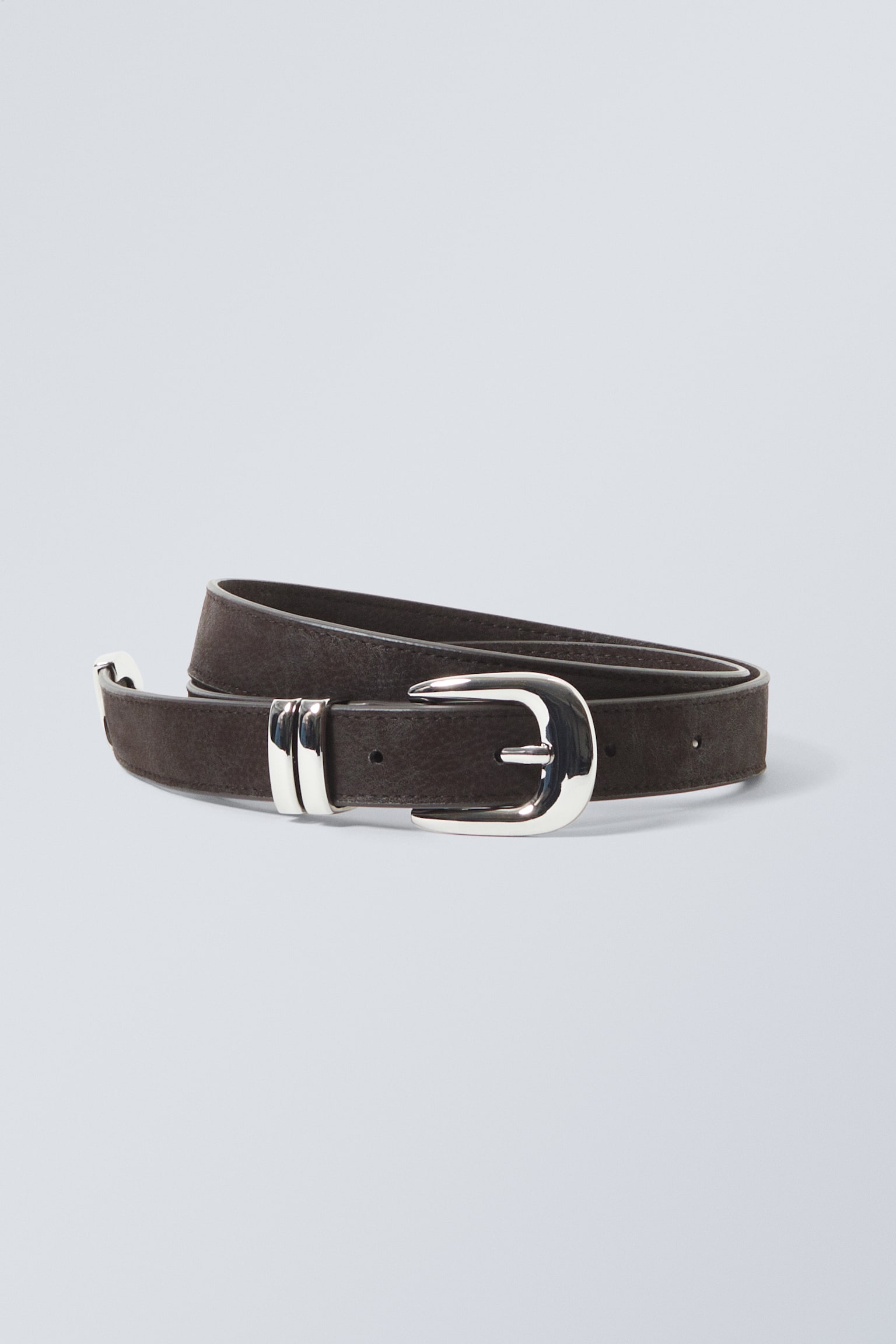 Western Faux Leather Belt - Dark Brown/Black - 1