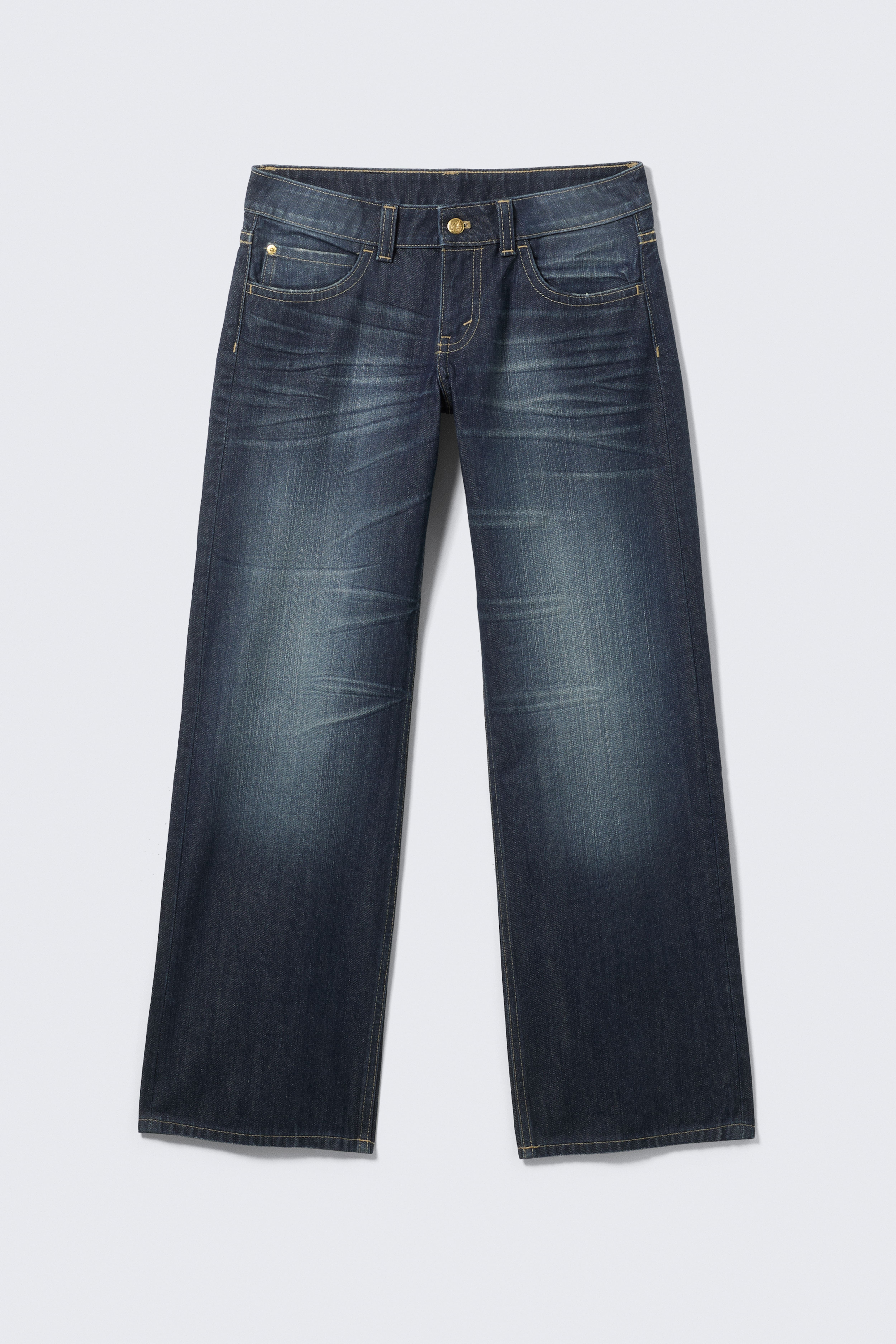 Messy Low Rise Regular Straight Jeans - Star Blue - Donkerblauw