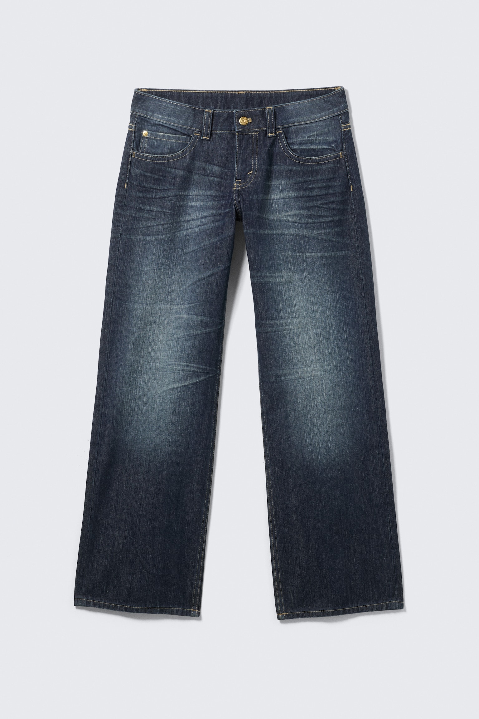 Messy lavtaljede lige jeans i regular fit - Star Blue – mørkeblå - 2