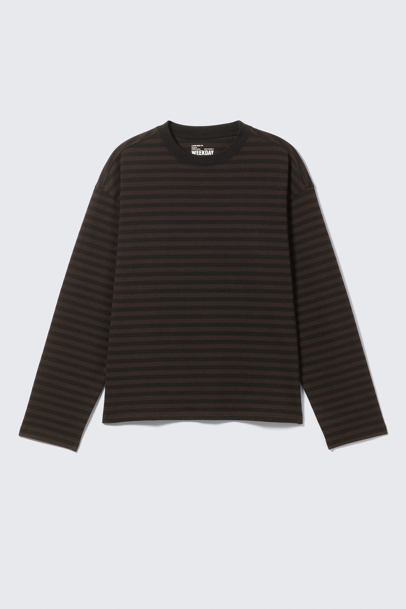 T-shirt a maniche lunghe Loose Boxy - Marrone scuro a righe/Nero/Bianco/Verde scuro/Bianco e blu navy a righe/Marrone scuro/Blu lavato/Righe blu e bianche/Grigio polvere - 2