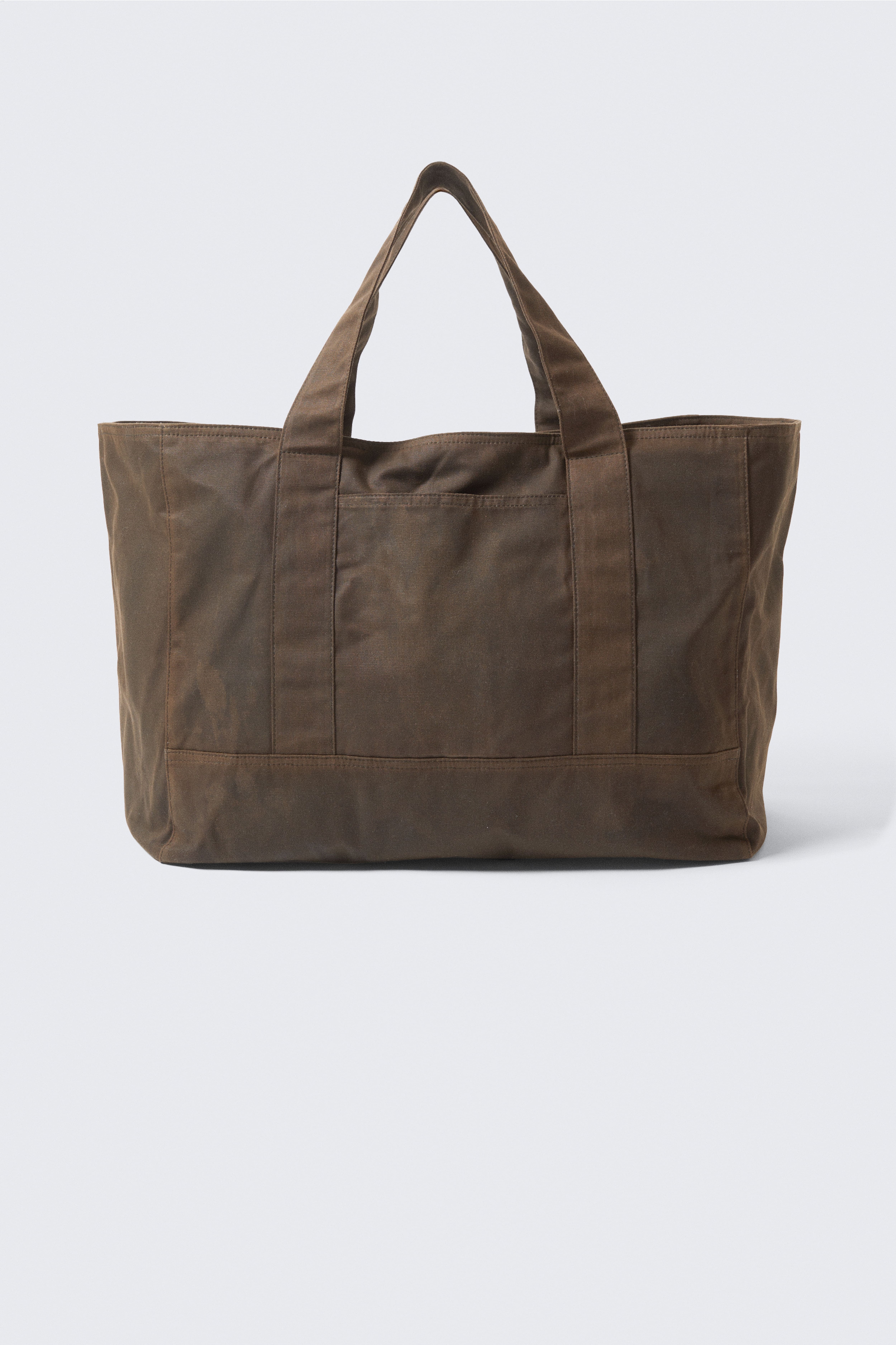Grote draagtas van gewaxt katoenen canvas - Donkerbruin