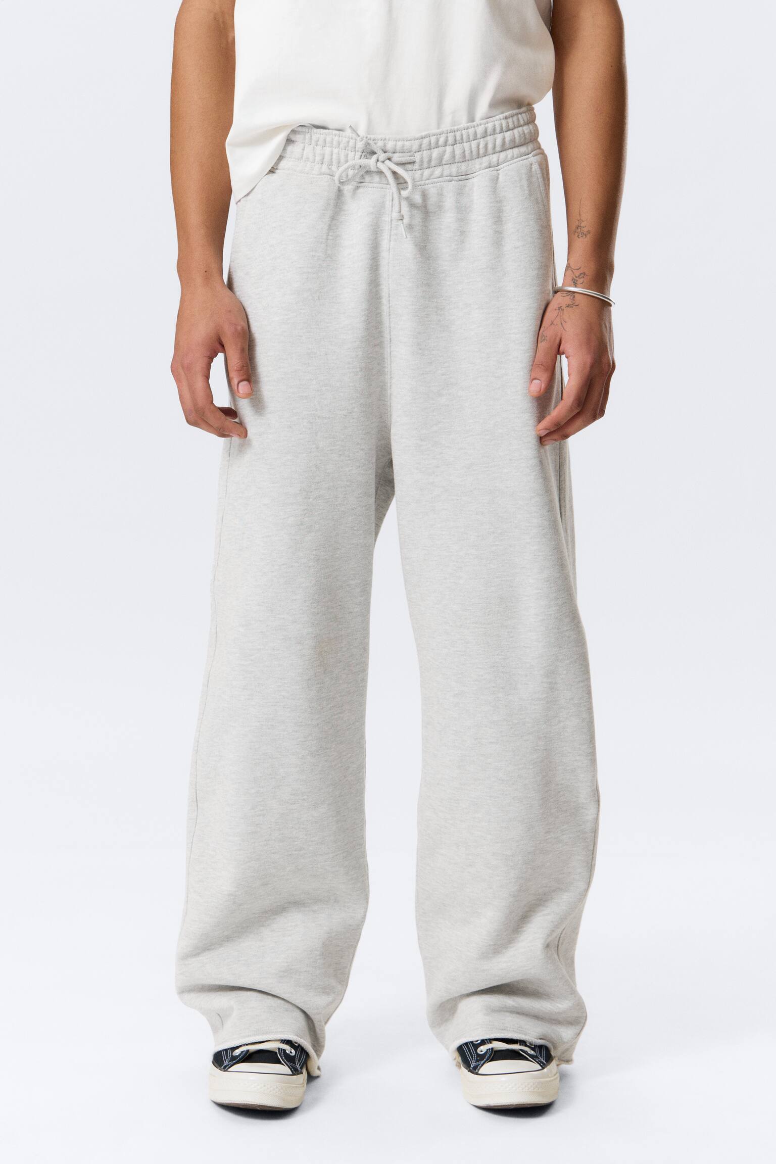 Weite Terry-Jogginghose Astro - Helles Staubgrau/Schwarz - 6