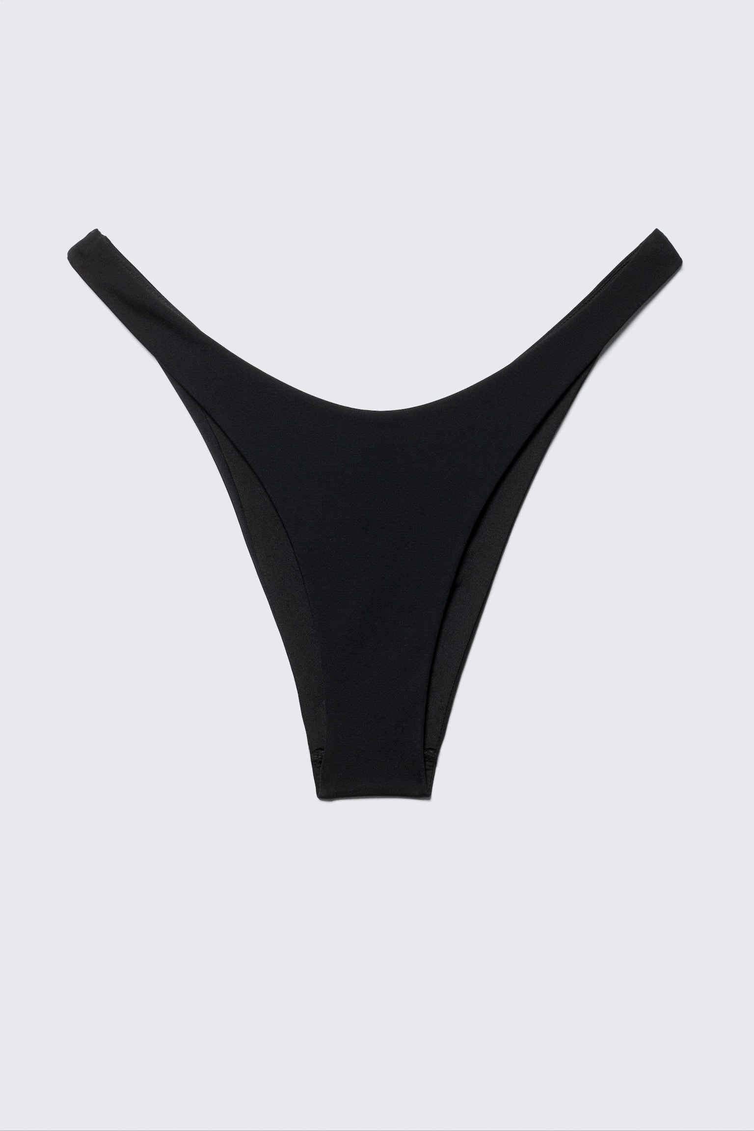 Bas de bikini brésilien froncé taille mi-haute - Noir/Vert foncé - 2