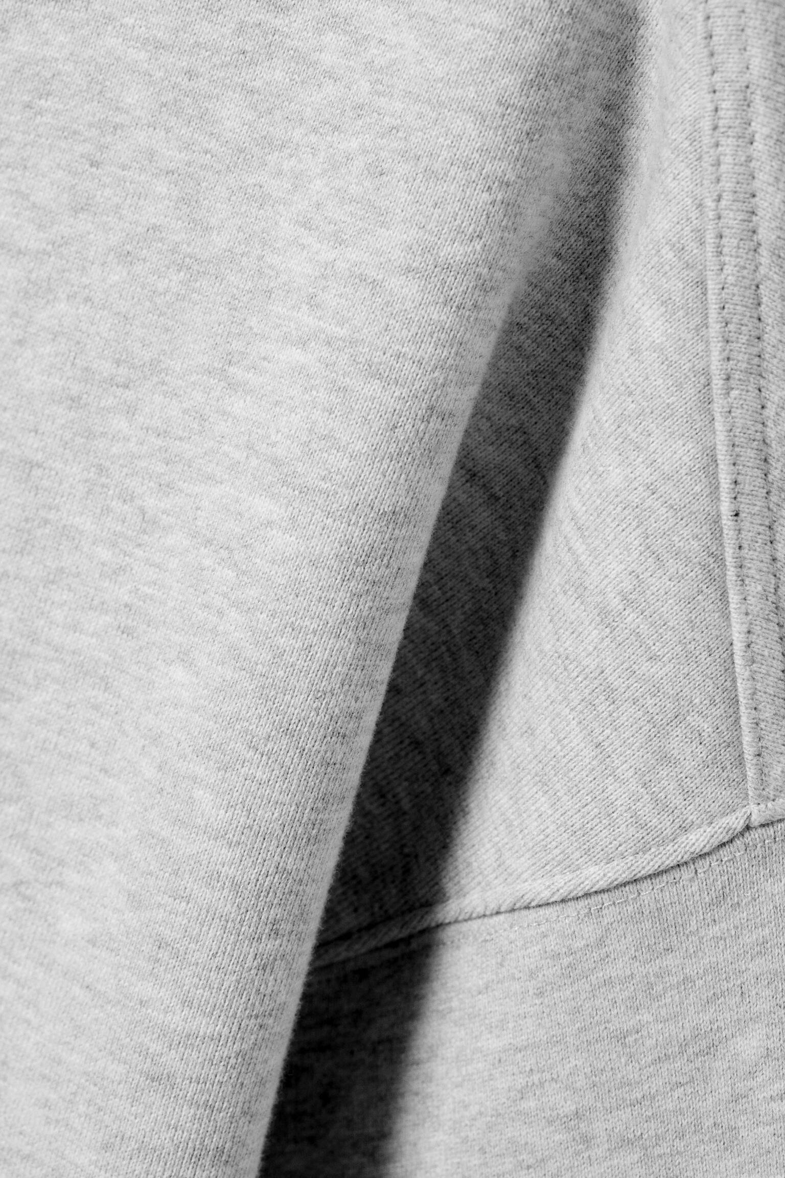 Sweat court boxy en coton - Gris chiné/Bleu foncé - 4