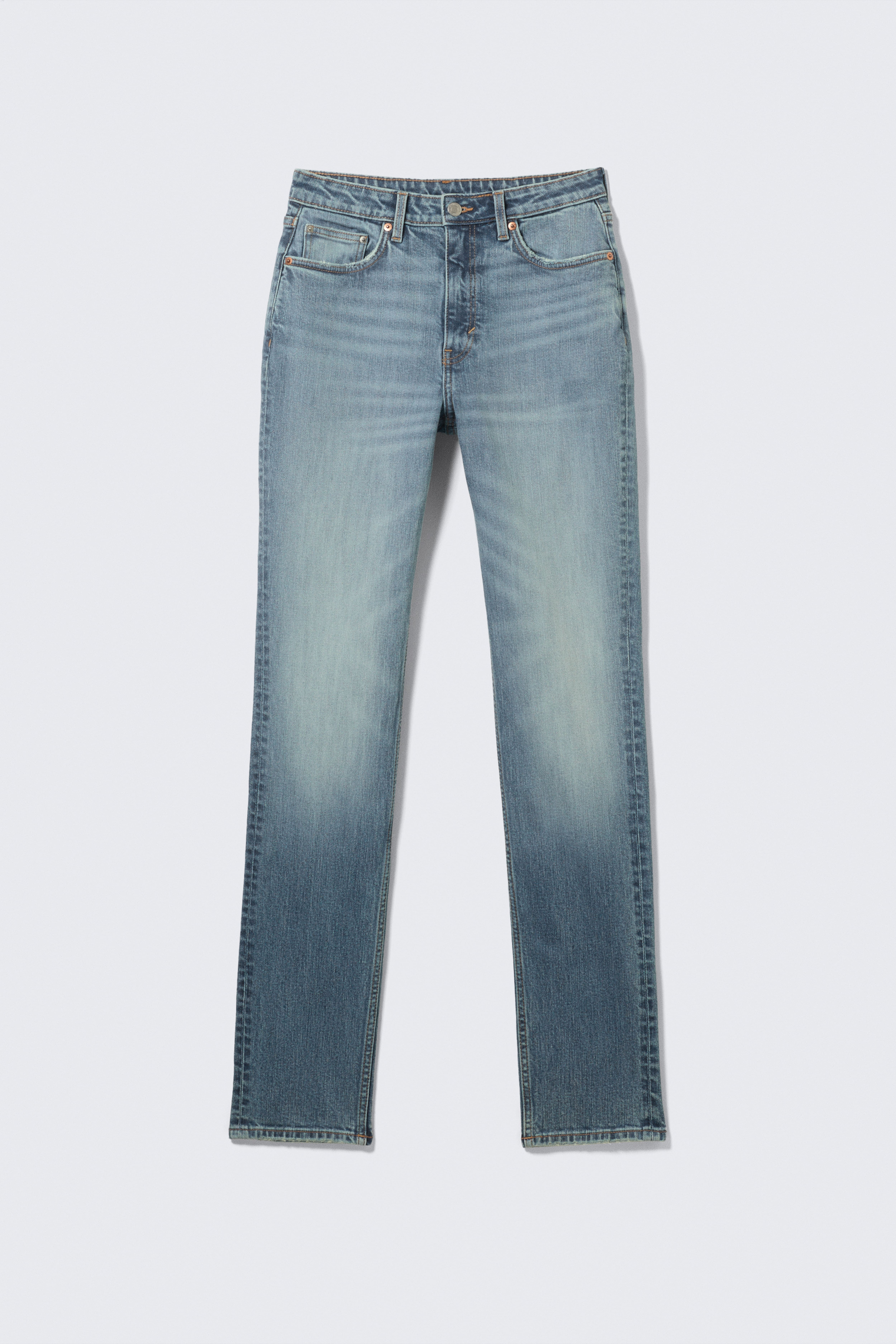 Vega Curve High Waisted Slim Leg Jeans - Blue Horses - Medium Blue/Blue Hymn - Medium Blue