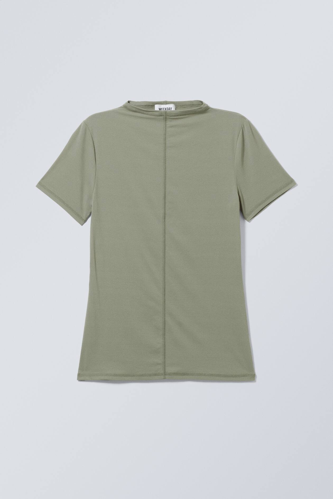 Oberteil mit Stehkragen Jen - Kurzarm - Normale Länge - Khaki  