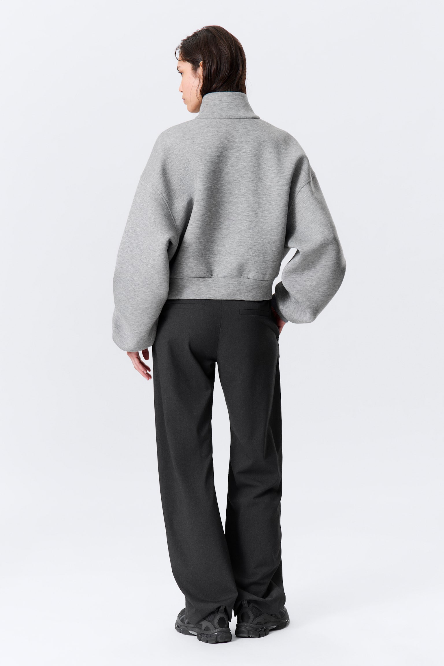 OVERSIZED SCUBA JACK MET RITS - Grijs gemêleerd - 5