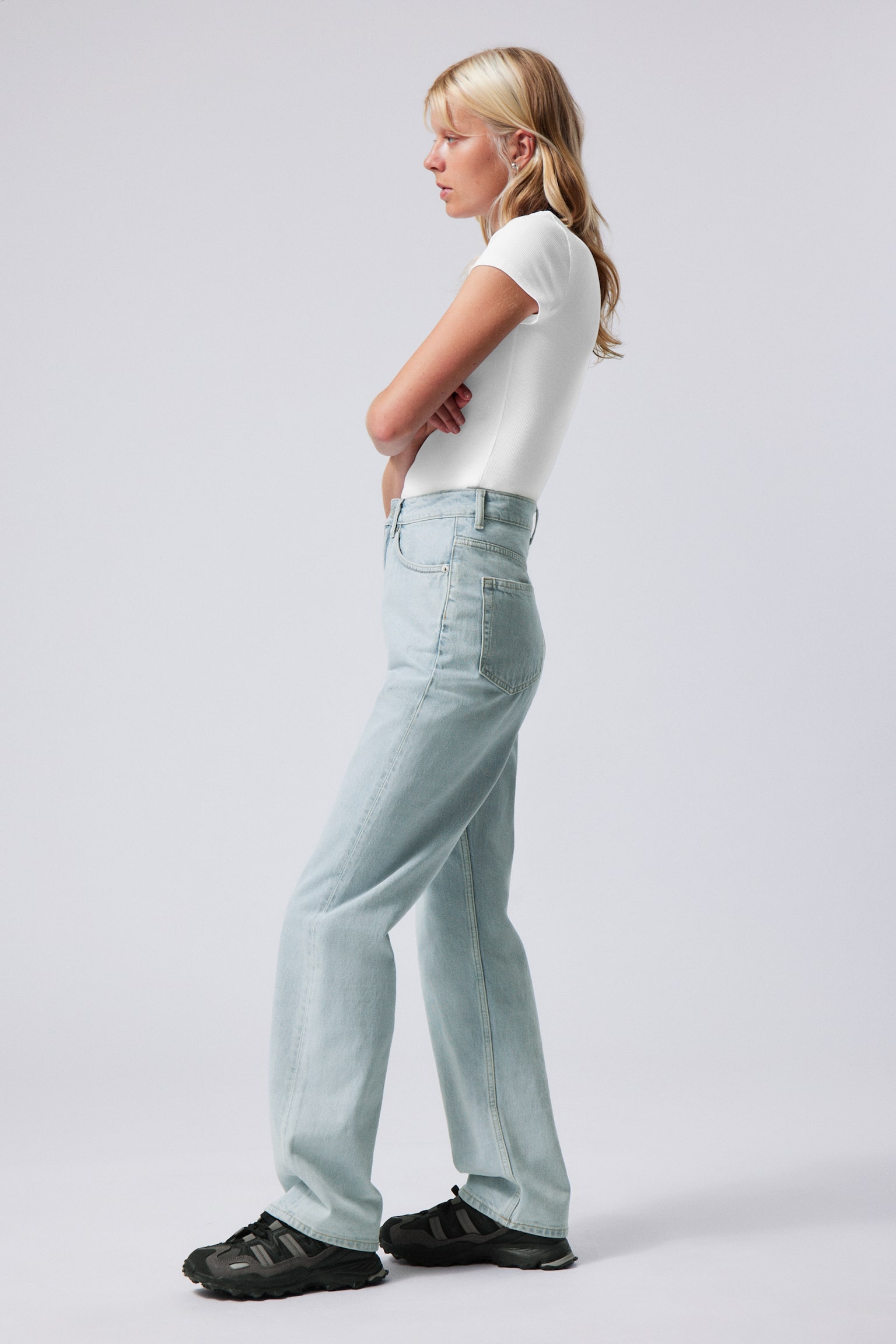 Rowe Super High Waisted Regular Straight Leg Jeans - Opulent Blue - Light Blue/90s Blue - Medium Blue/Compact Blue - Dark Blue/Iron Blue - Medium Blue/Sapphire Blue - Dark Blue/Echo Black - Black - 3