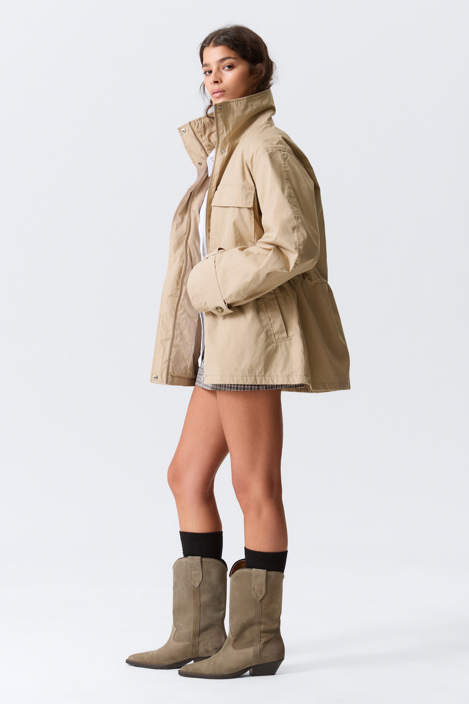 Kurtka Relaxed Utility - Beżowy/Grey - 6