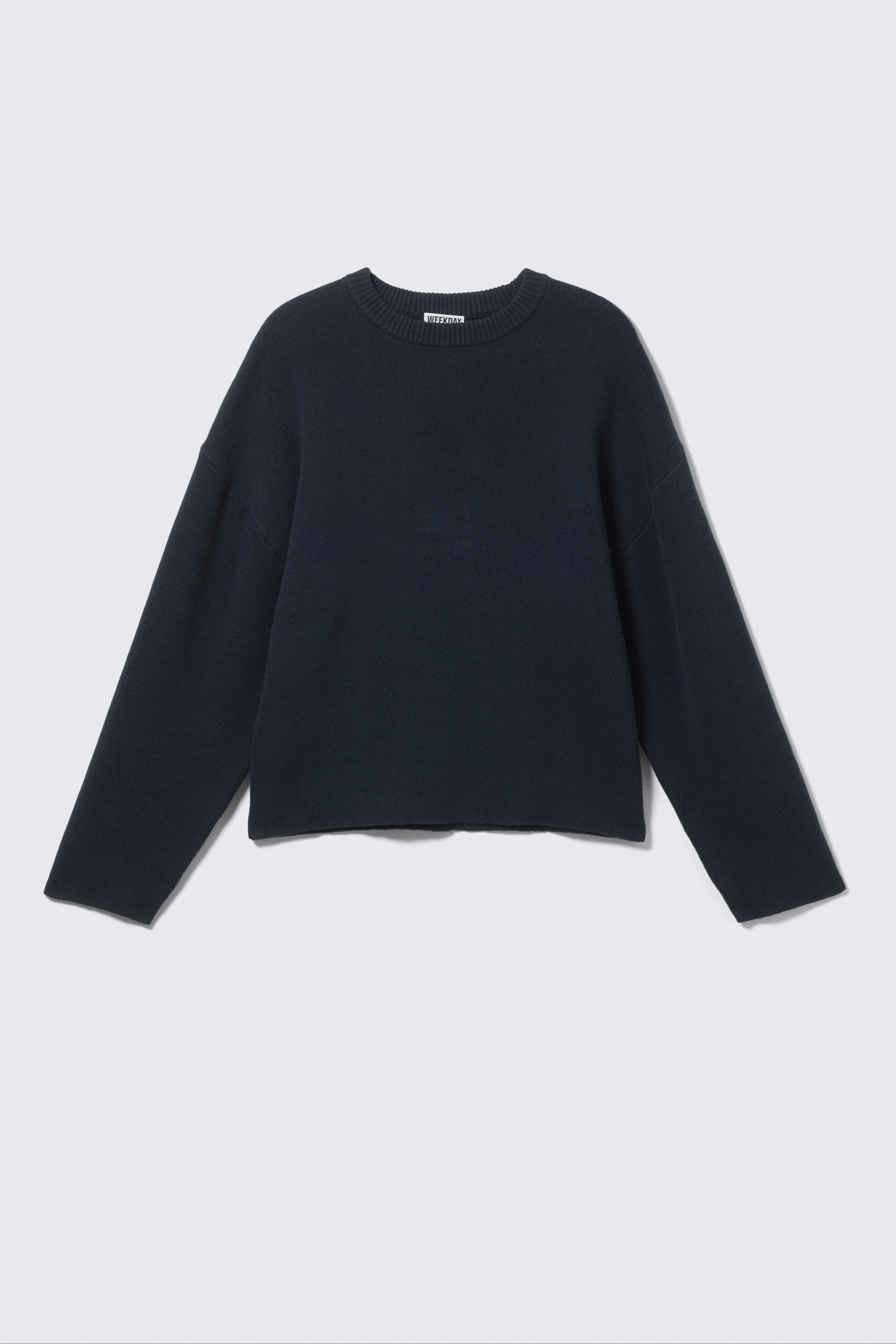 Maglione boxy in maglia di cotone - Blu navy scuro/Marrone scuro