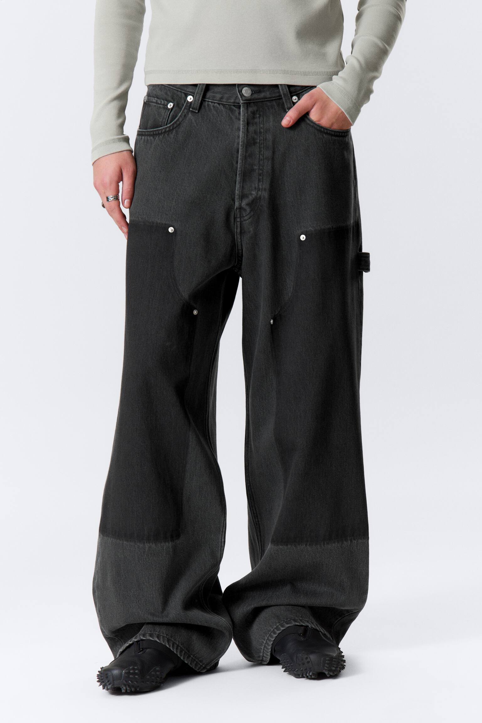 Astro Loose Baggy Leg Carpenter Jeans - Eulogy Black - Schwarz - 8