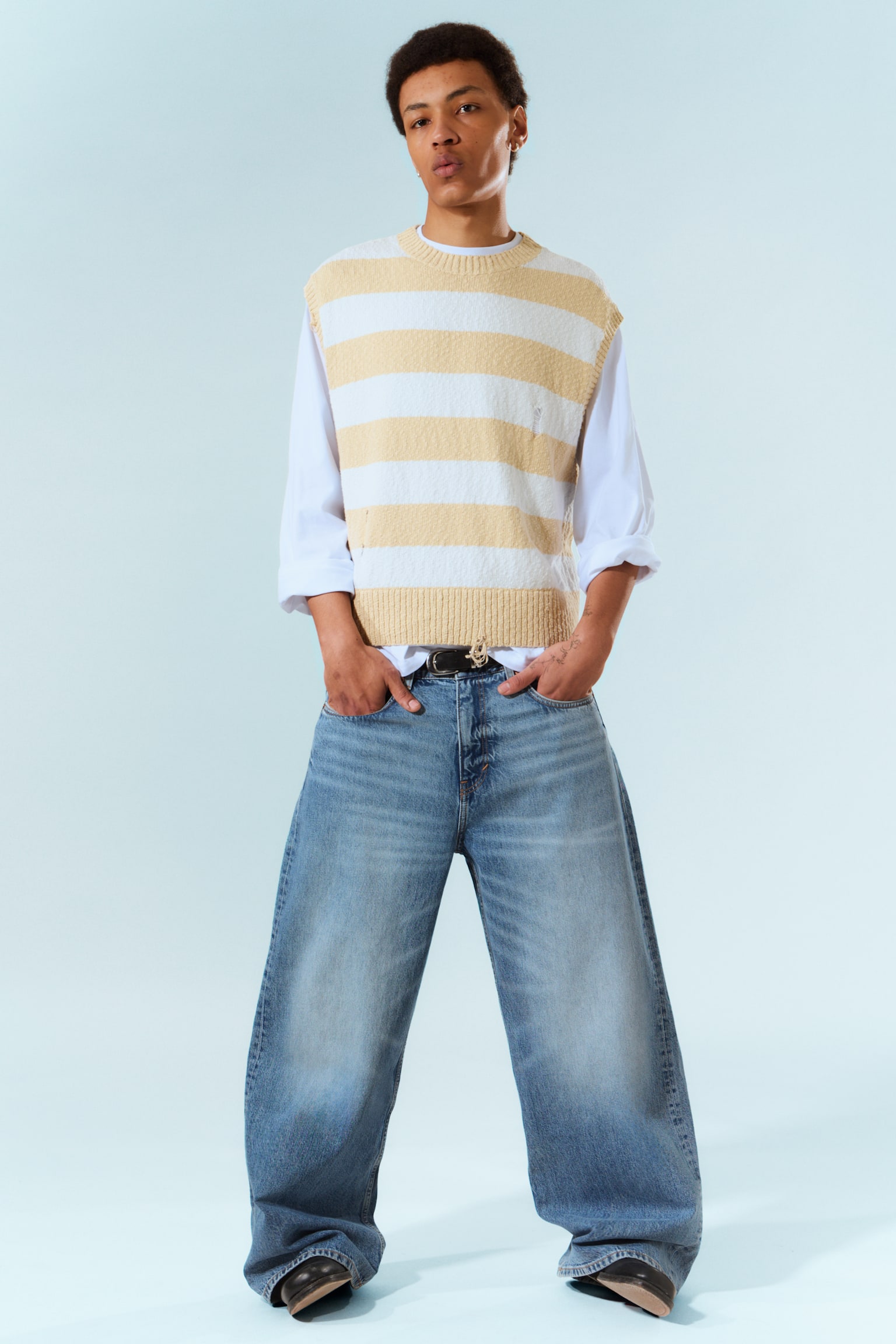 Solar Loose Wide Leg Unisex Jeans - Blue Horses - Mittelblau/Blue Rinse - Dunkelblau/Redondo Black - Gewaschen - 9