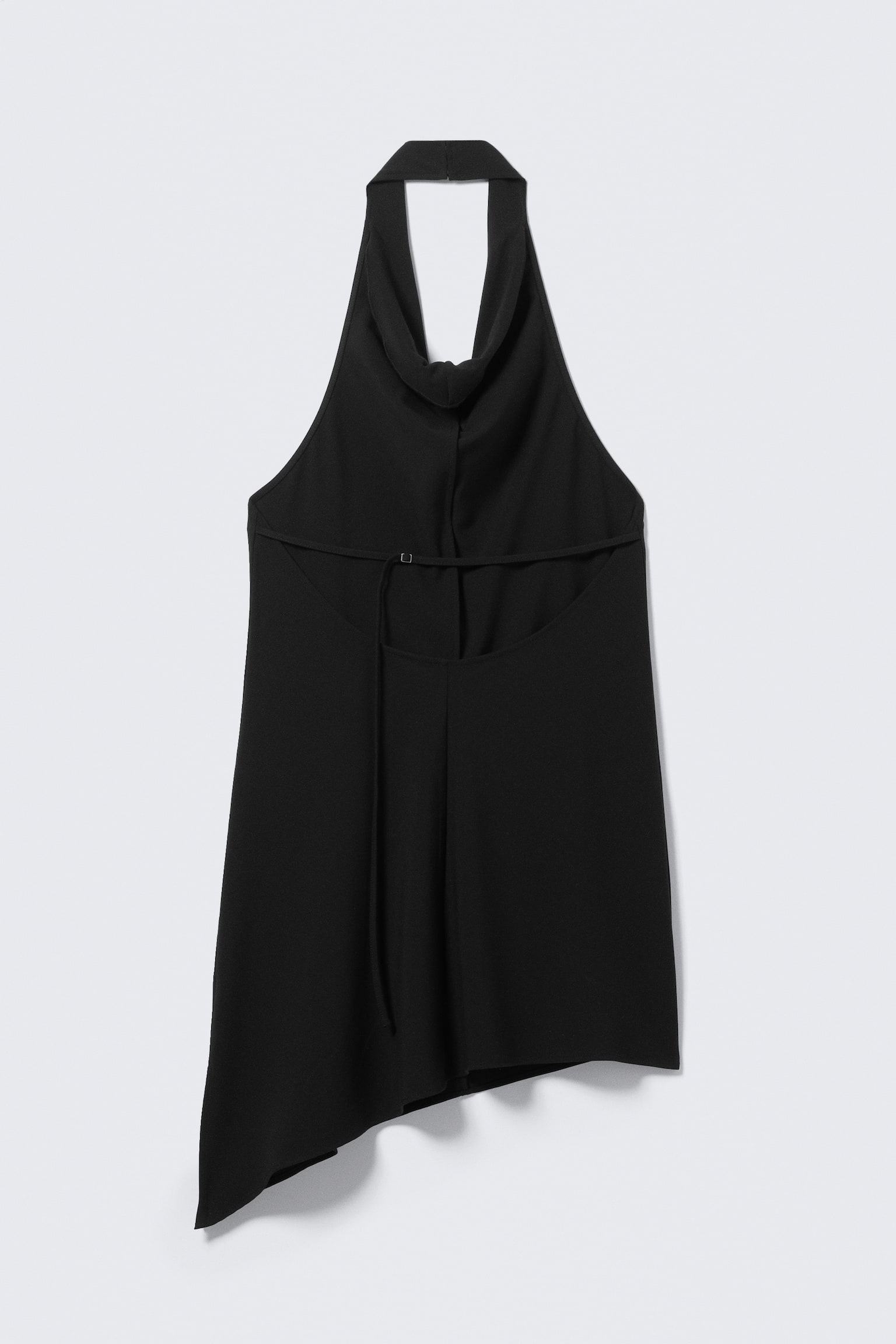 Midikleid mit Neckholder und Wasserfallausschnitt - Schwarz/Dunkelgrau gestreift - 7