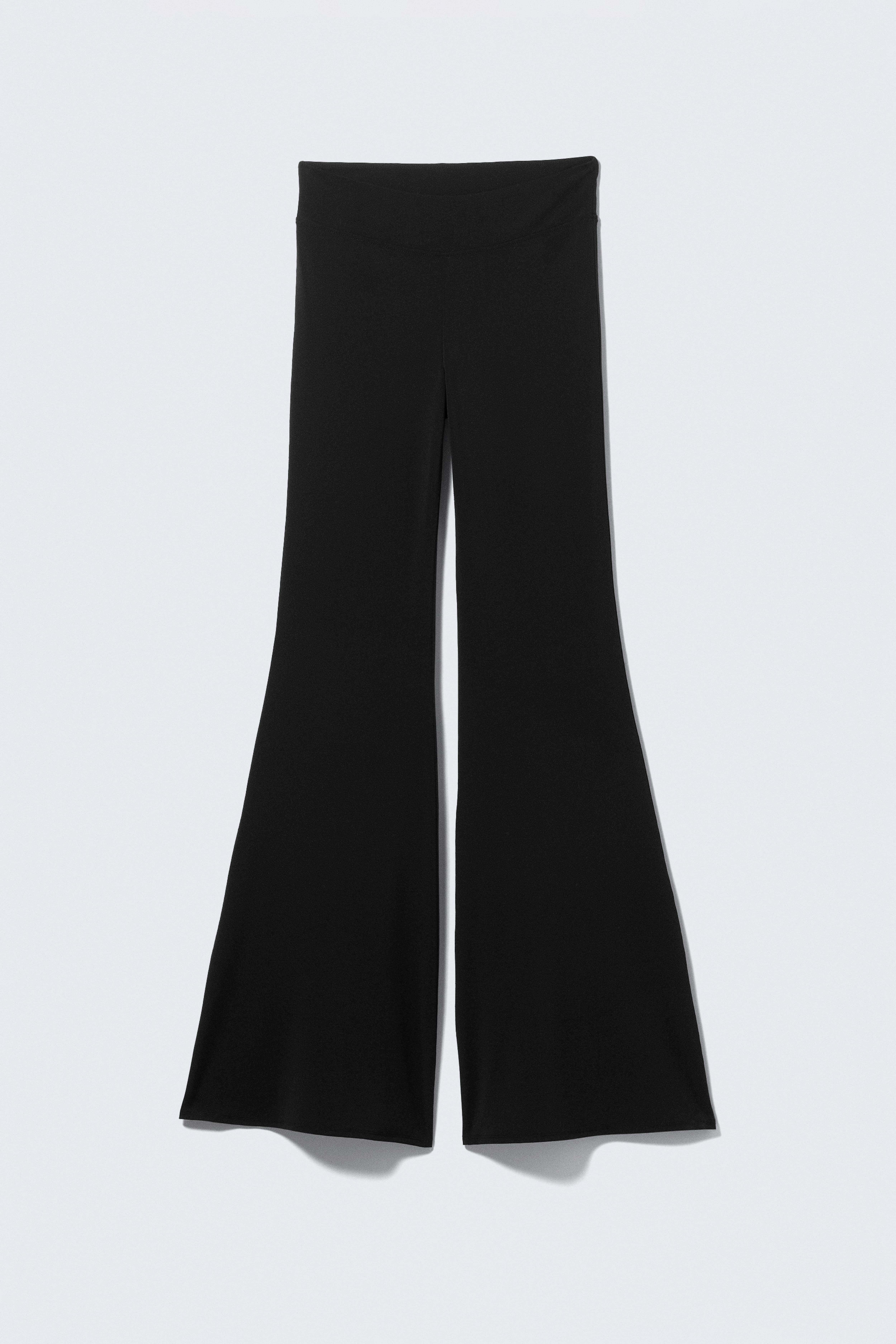 Pantalon évasé en jersey taille basse - Noir