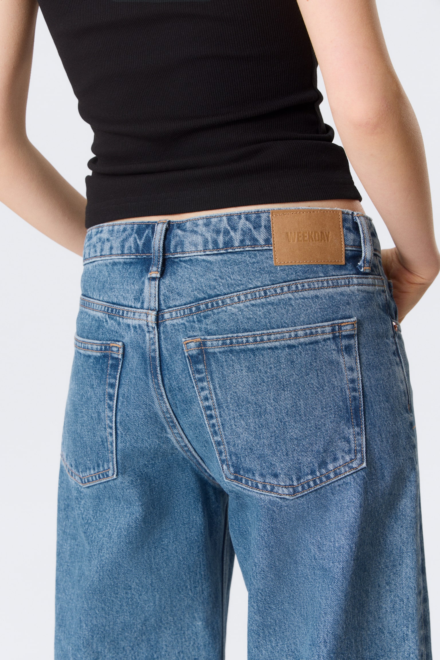 Дънки с ниска талия и широк крачол Imoo - 90s Blue - Средно синьо/Изпрано черно/Пустинно синьо - Тъмносиньо - 7