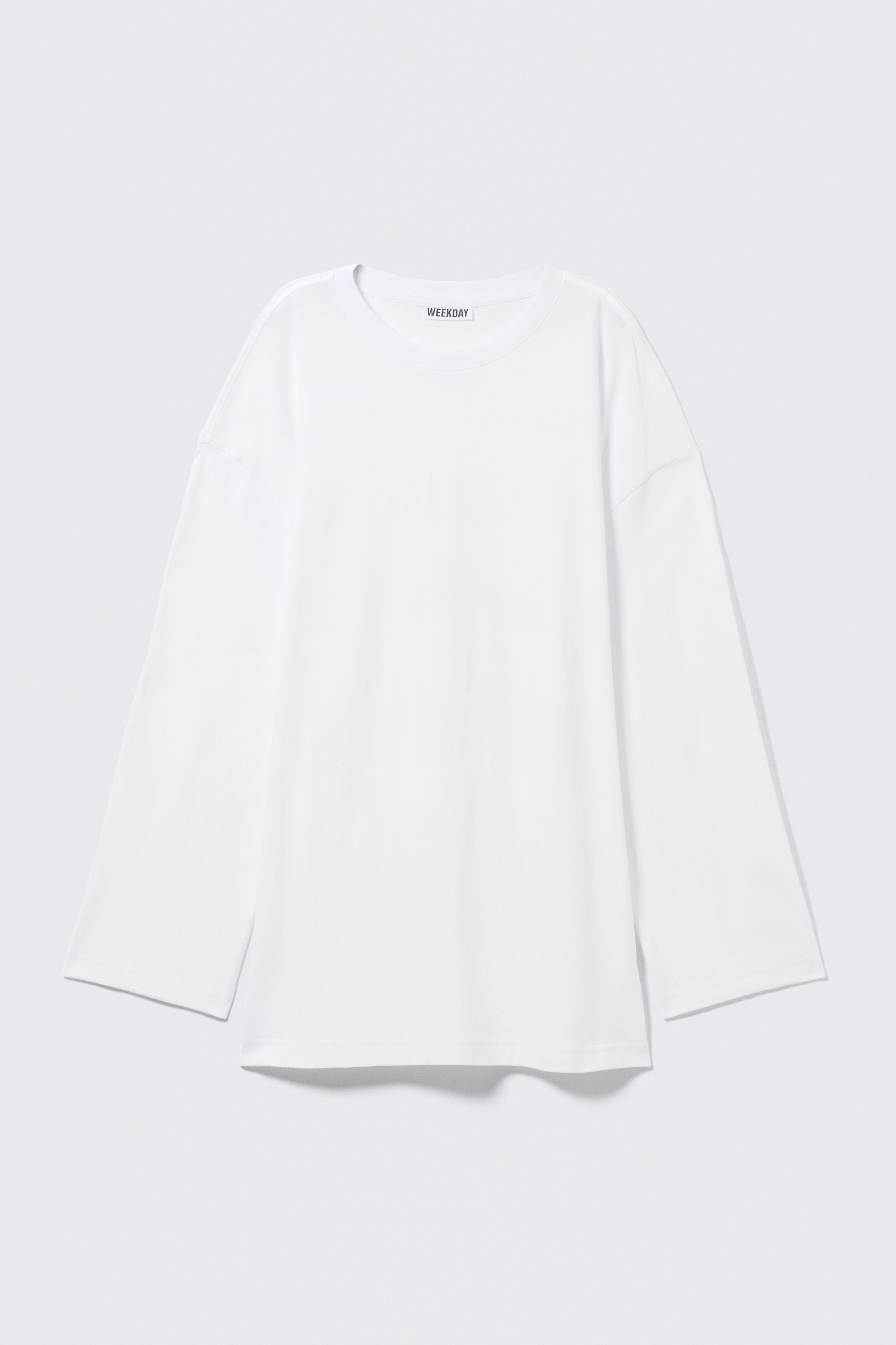 Oversized T-shirtjurk met lange mouwen - Wit/Grijs gemêleerd