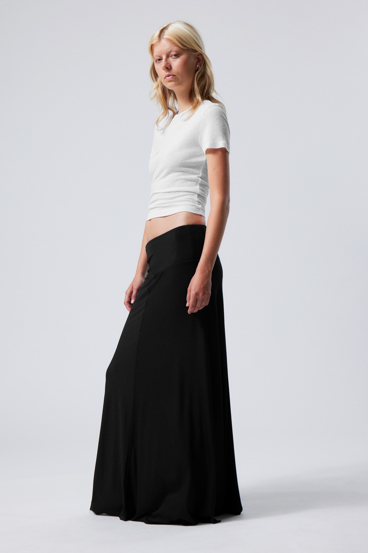 Maxi Jersey Skirt - Black/Light Dusty Khaki - 5