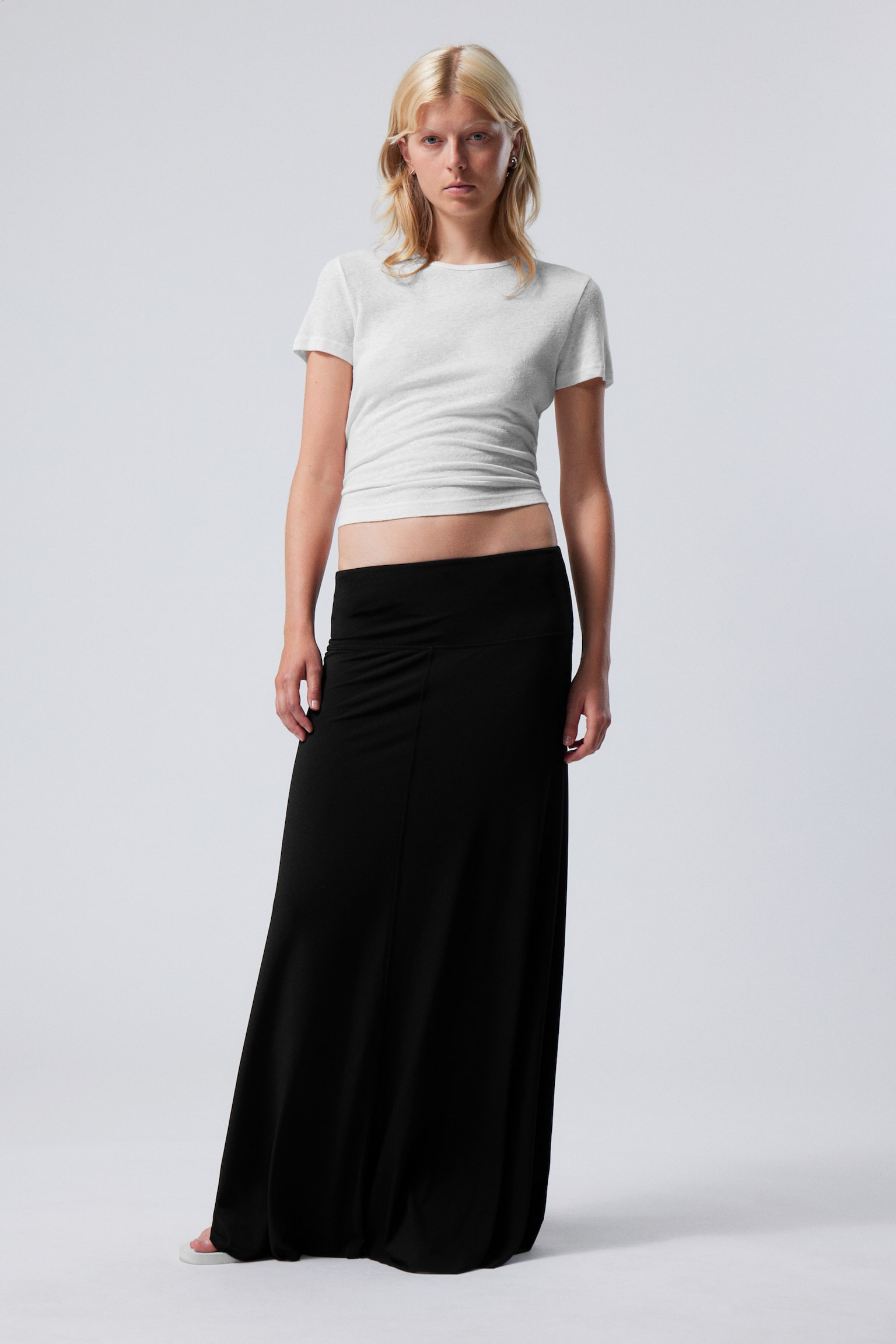 Maxi Jersey Skirt - Black/Light Dusty Khaki - 1