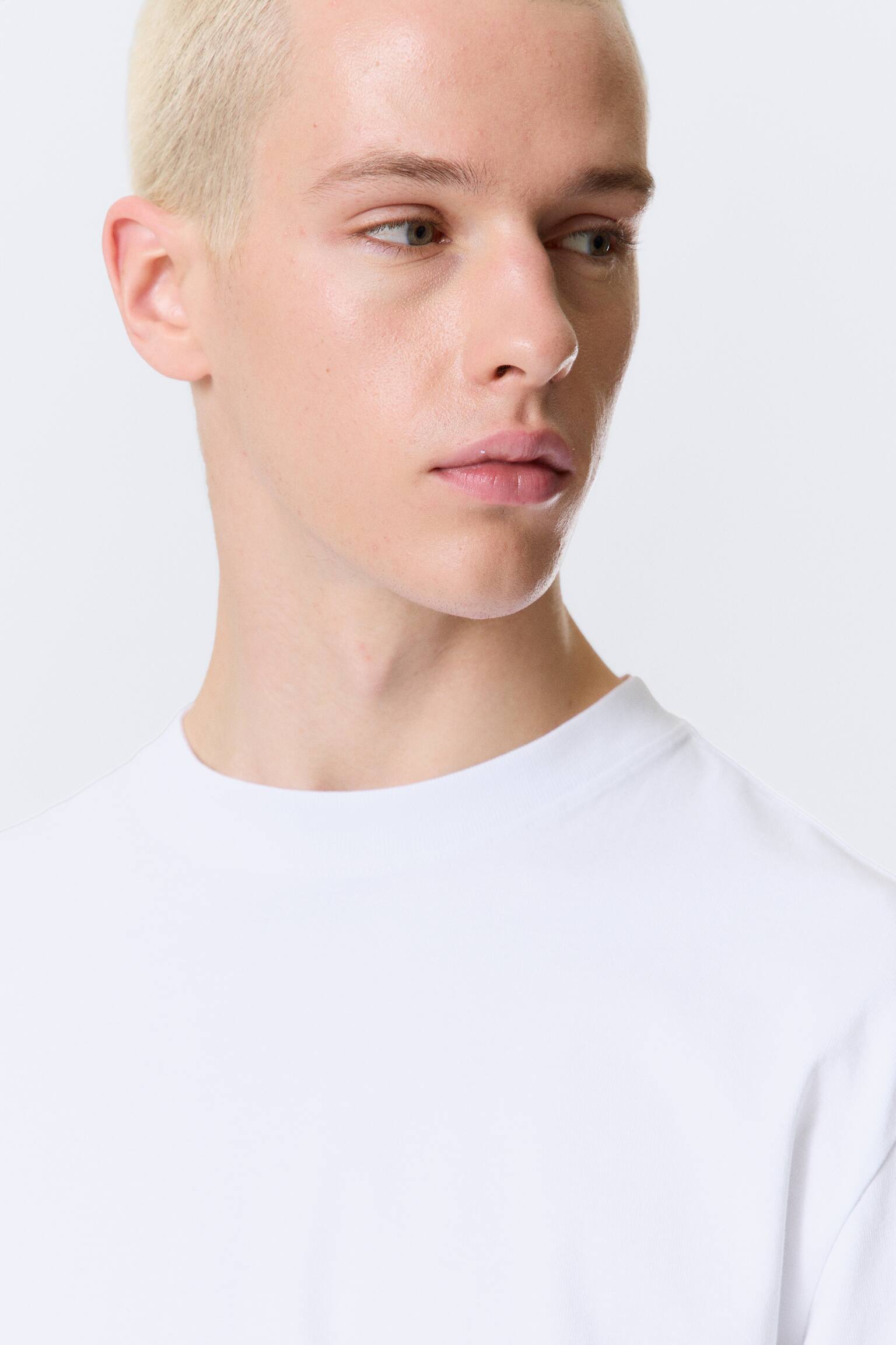 Afslappet langærmet T-shirt - Hvid/Mørkegrå/Sort - 5