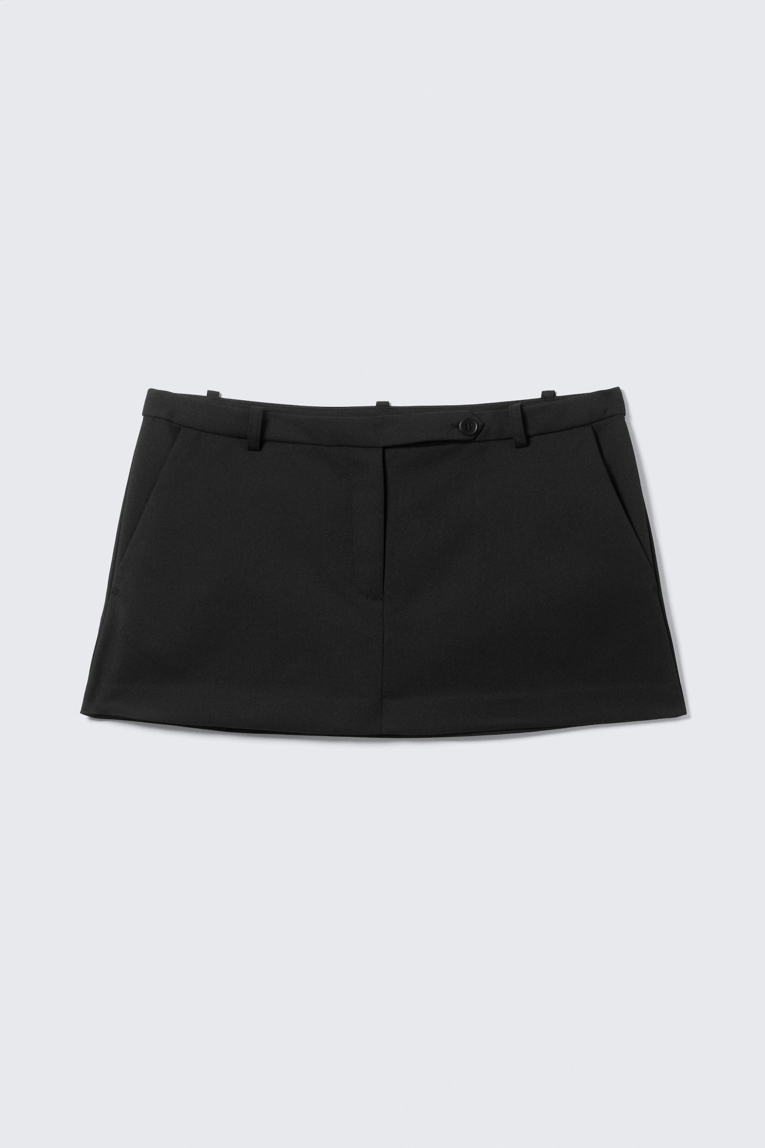 Smalle minirok met lage taille - Zwart/Geruit wit - 2