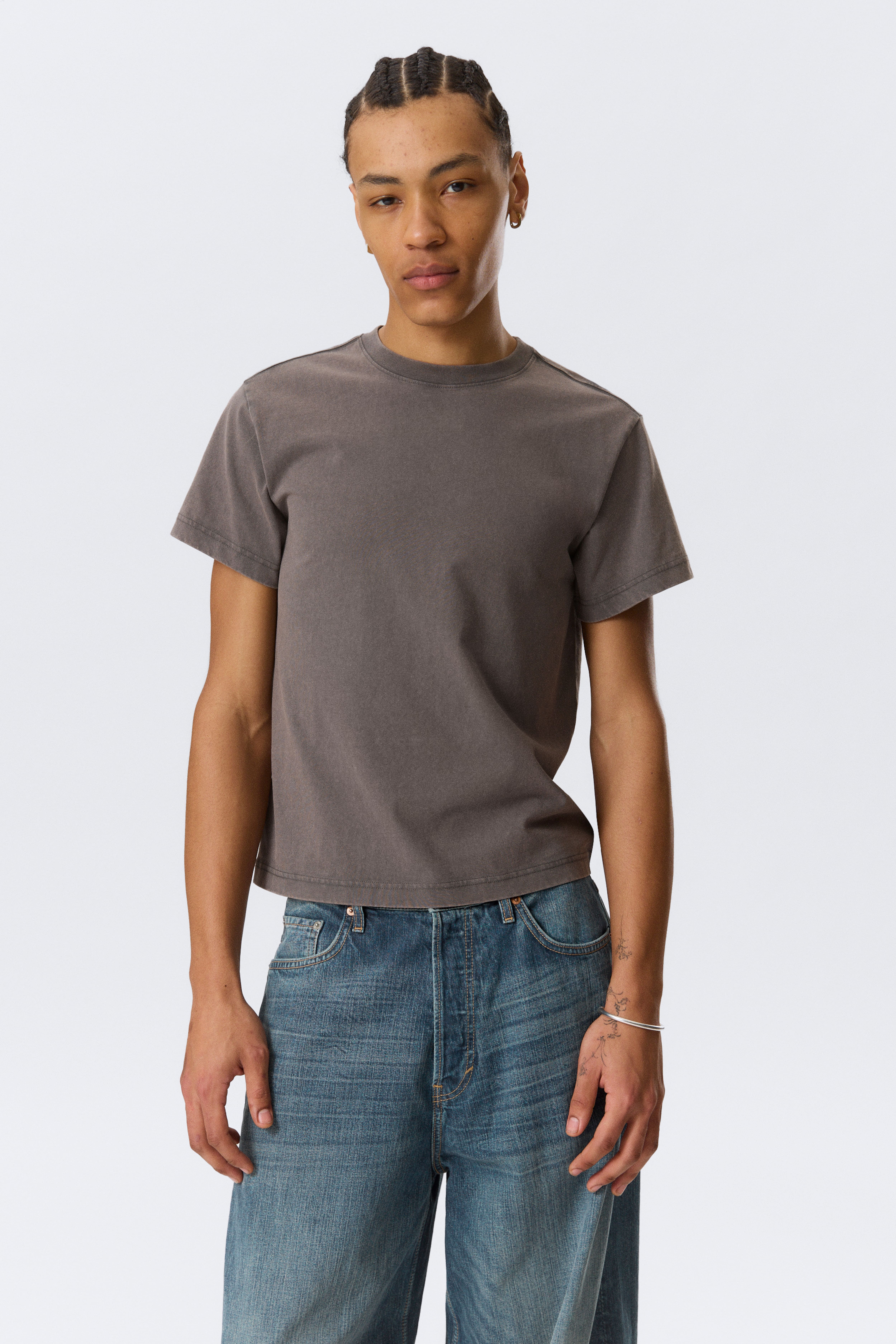 T-shirt in cotone - Grigio scuro