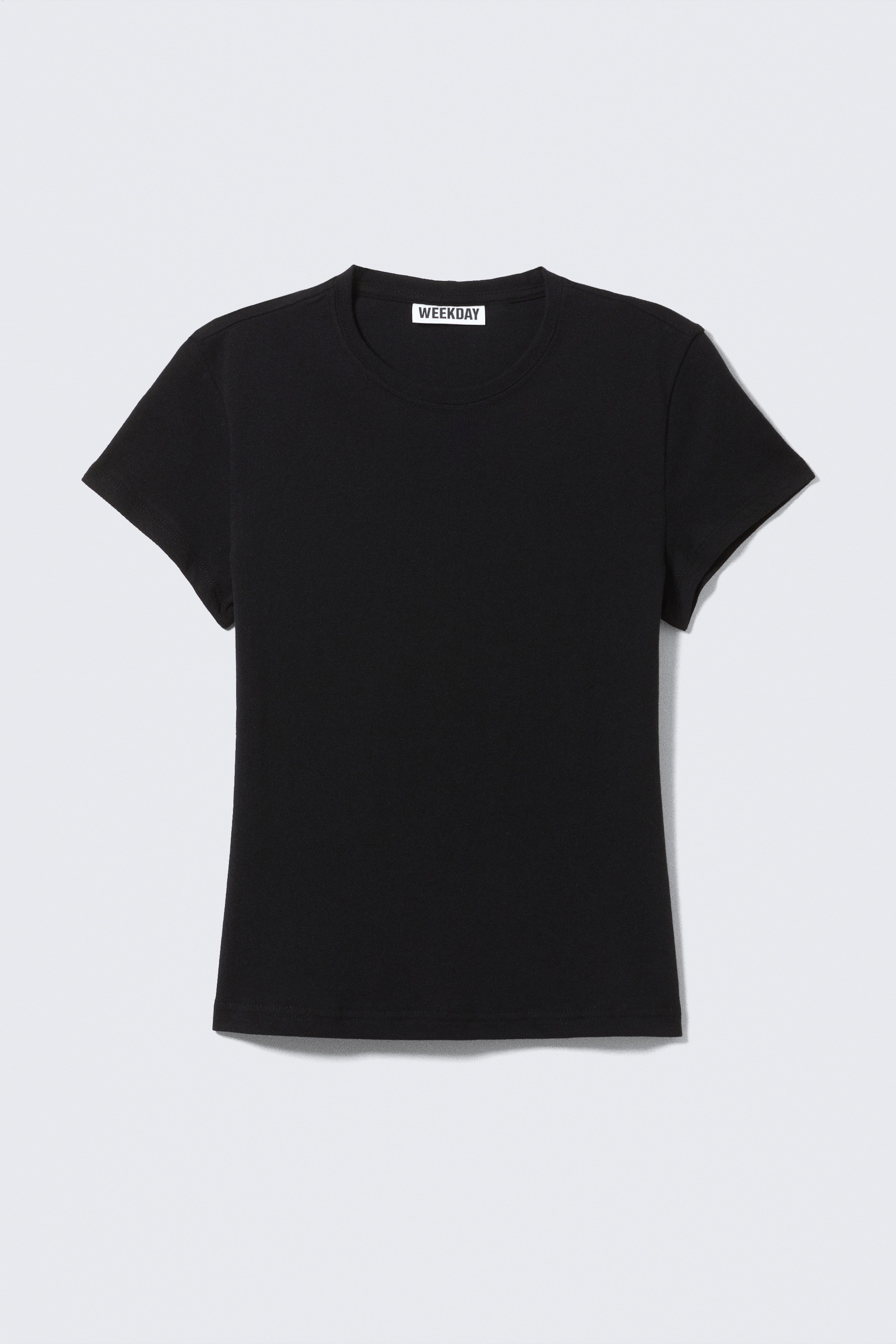 Schmales kurzärmeliges T-Shirt aus Baumwolle - Schwarz/Weiß