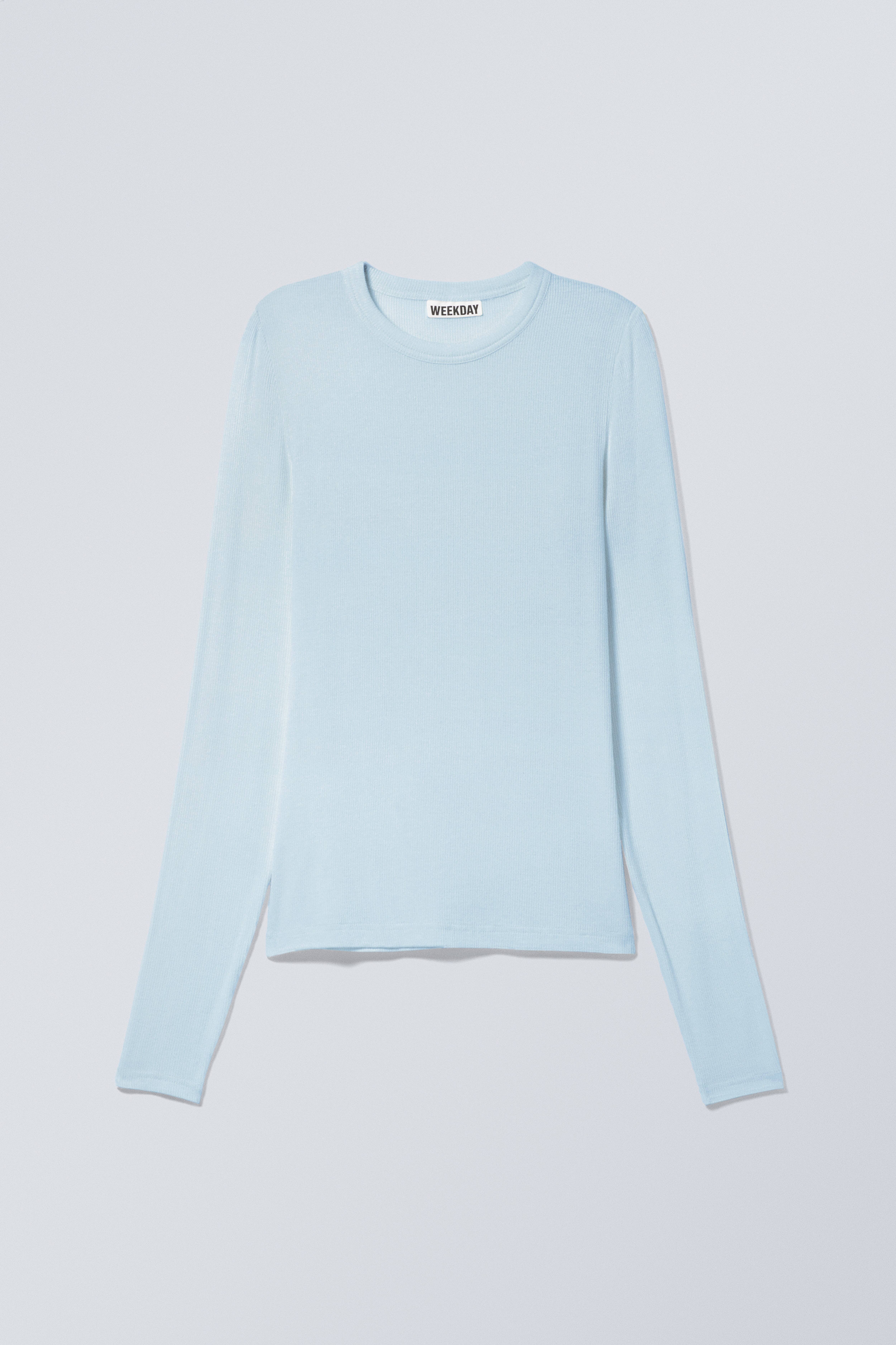 blue sheer long sleeve top