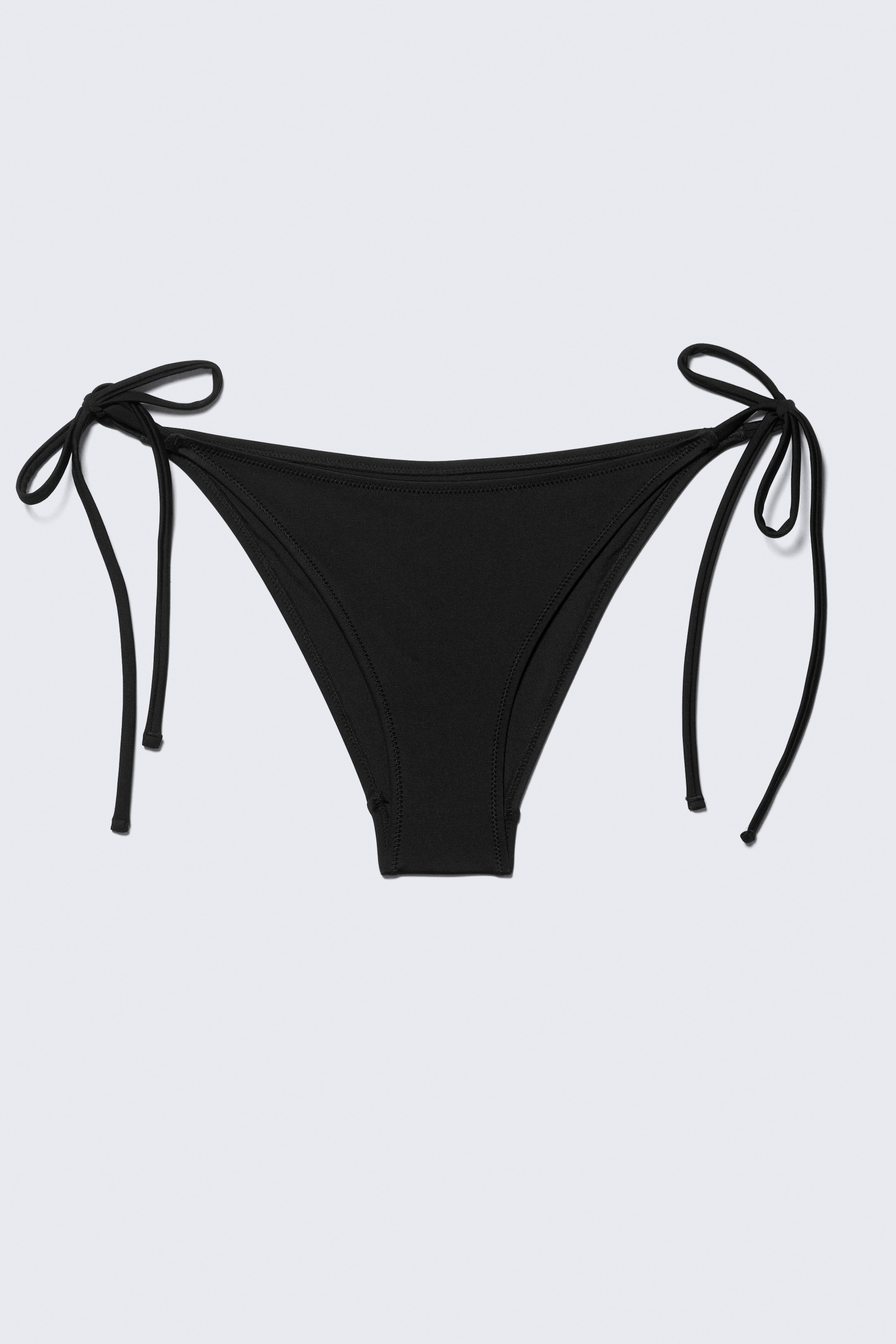 Strappy Tie Bikini Bottoms - Black/Dark Grey