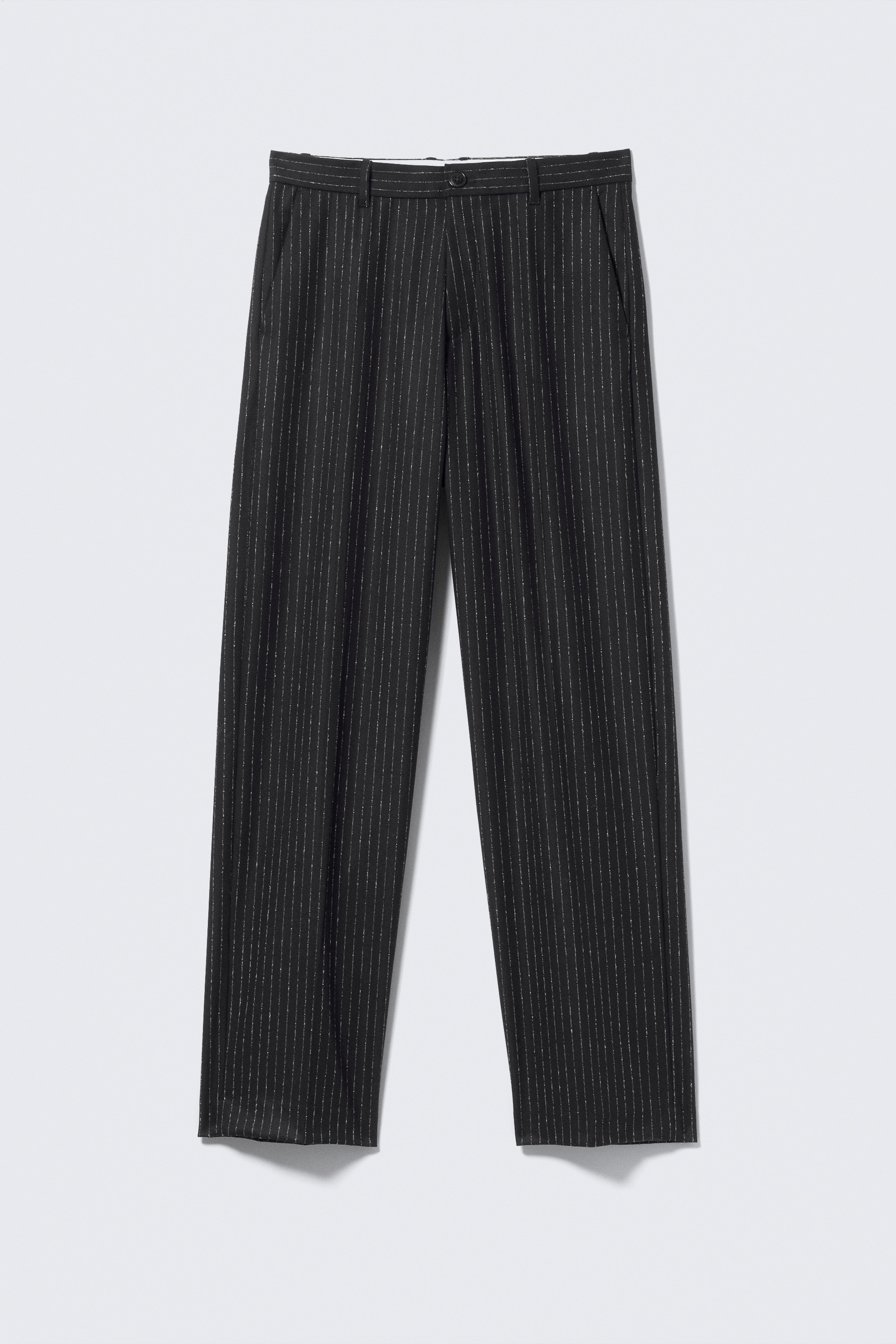 Alessi Relaxed Suit Trousers - Black Pinstripe