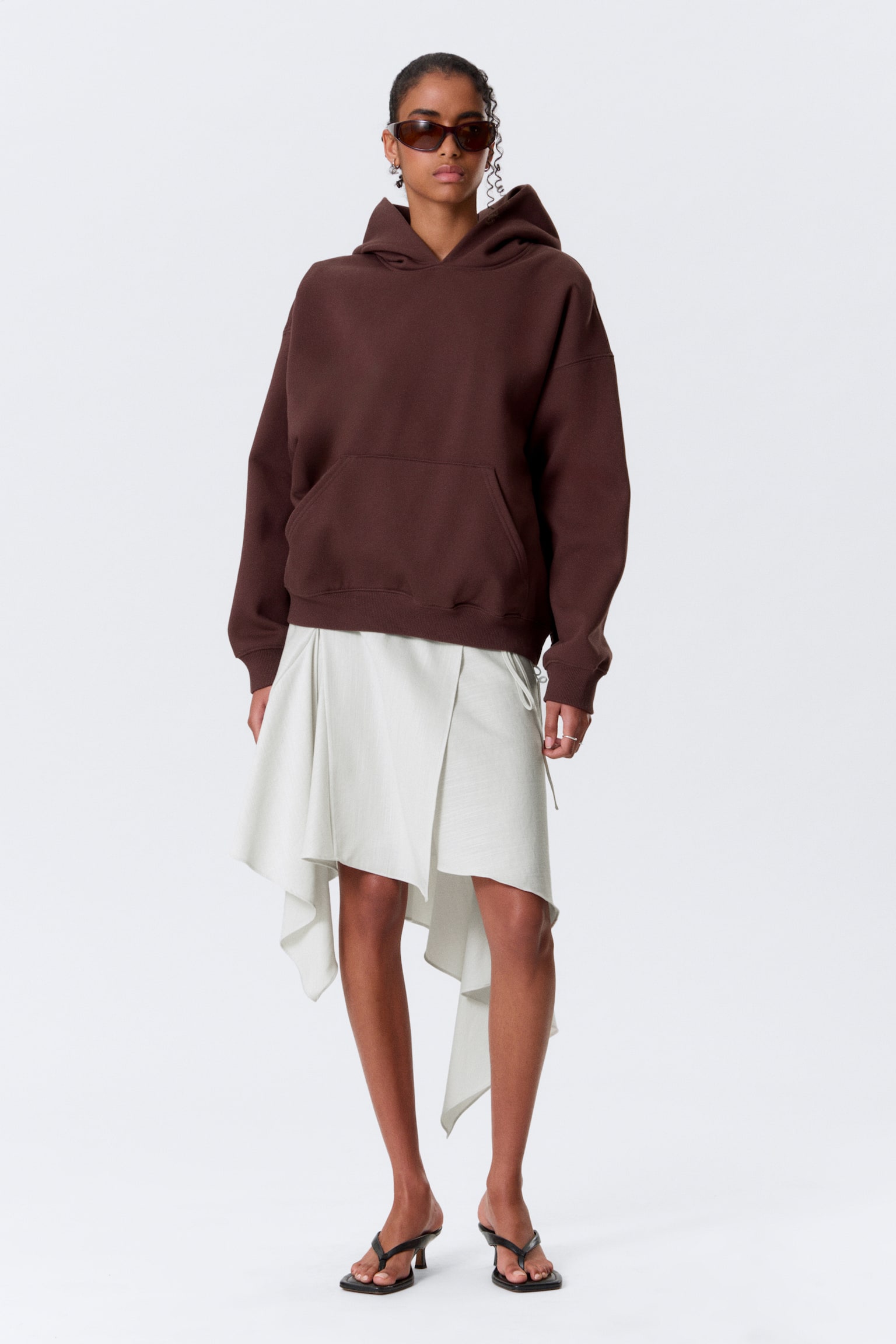 Oversized tung hoodie - Mörkröd/Svart/Mörkbrun/Ljus gråmelerad/Mörkblå - 4