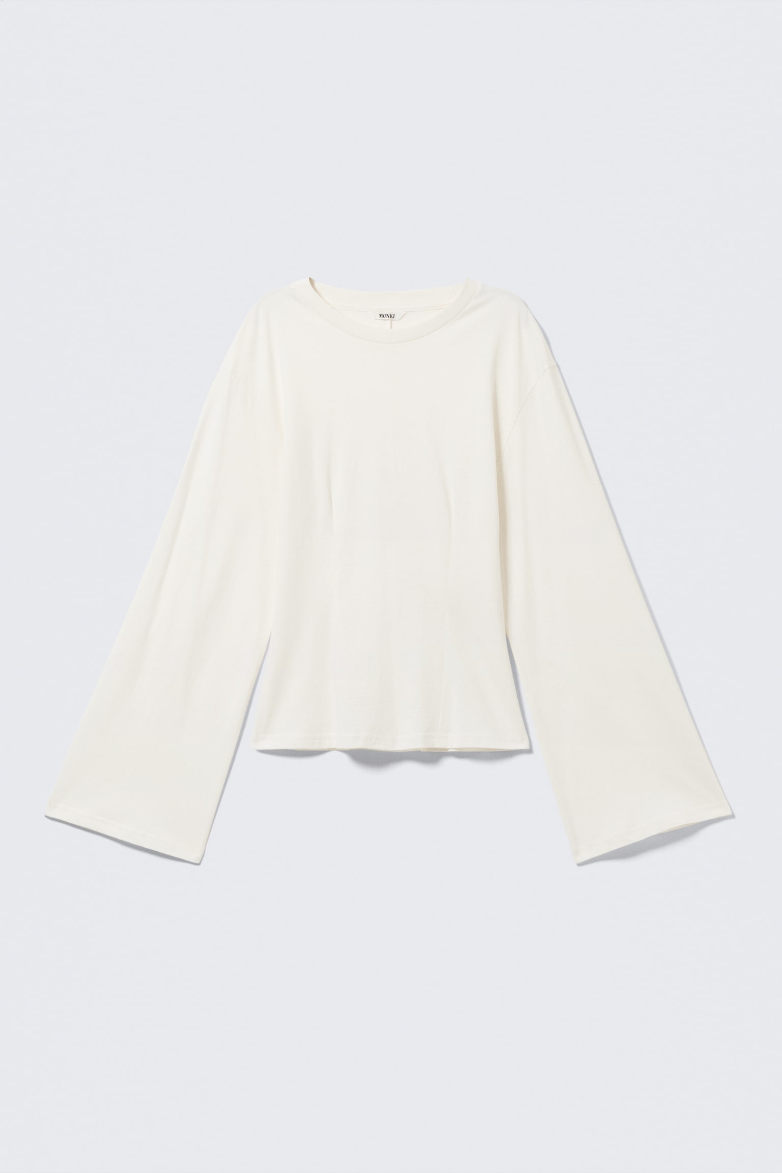 Fitted Top z długim rękawem - Dusty White/Czarny/Jasnoróżowy - 2