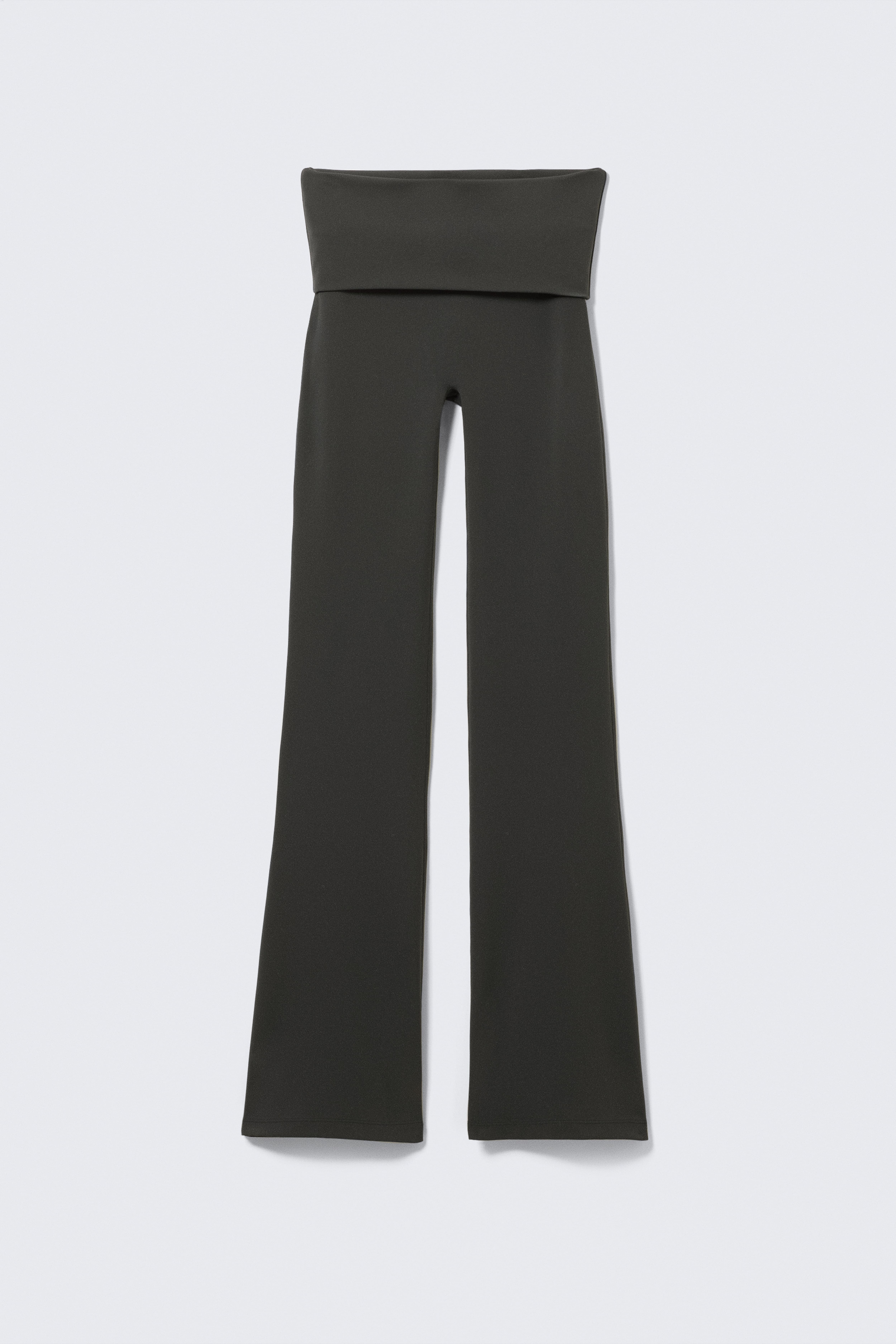 Collants de yoga évasés à taille plissée - Gris foncé/Marron foncé/Gris poudré clair/Blanc/Marron foncé/Noir/Vert kaki foncé