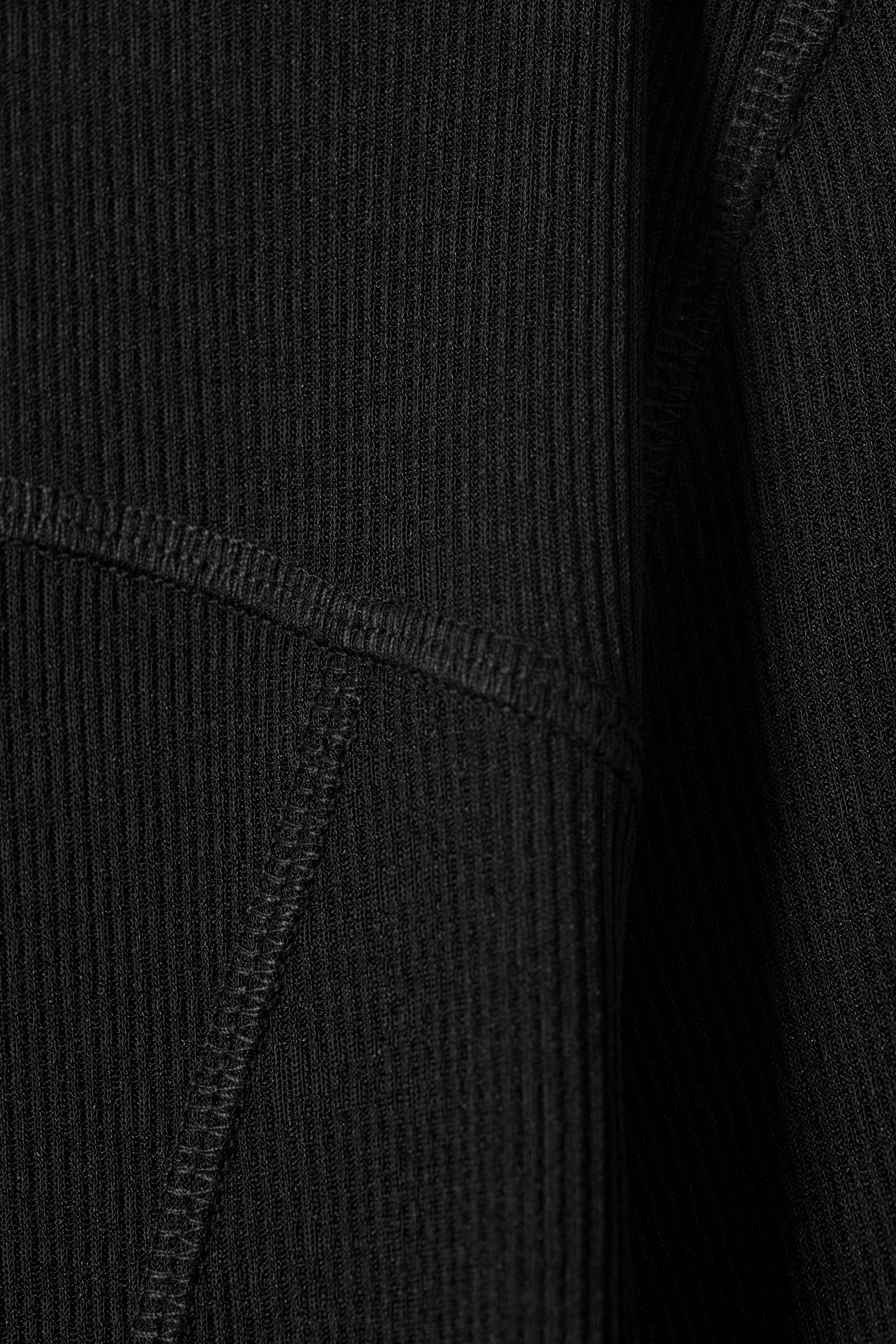 Top a collo alto in mesh - Nero - 7