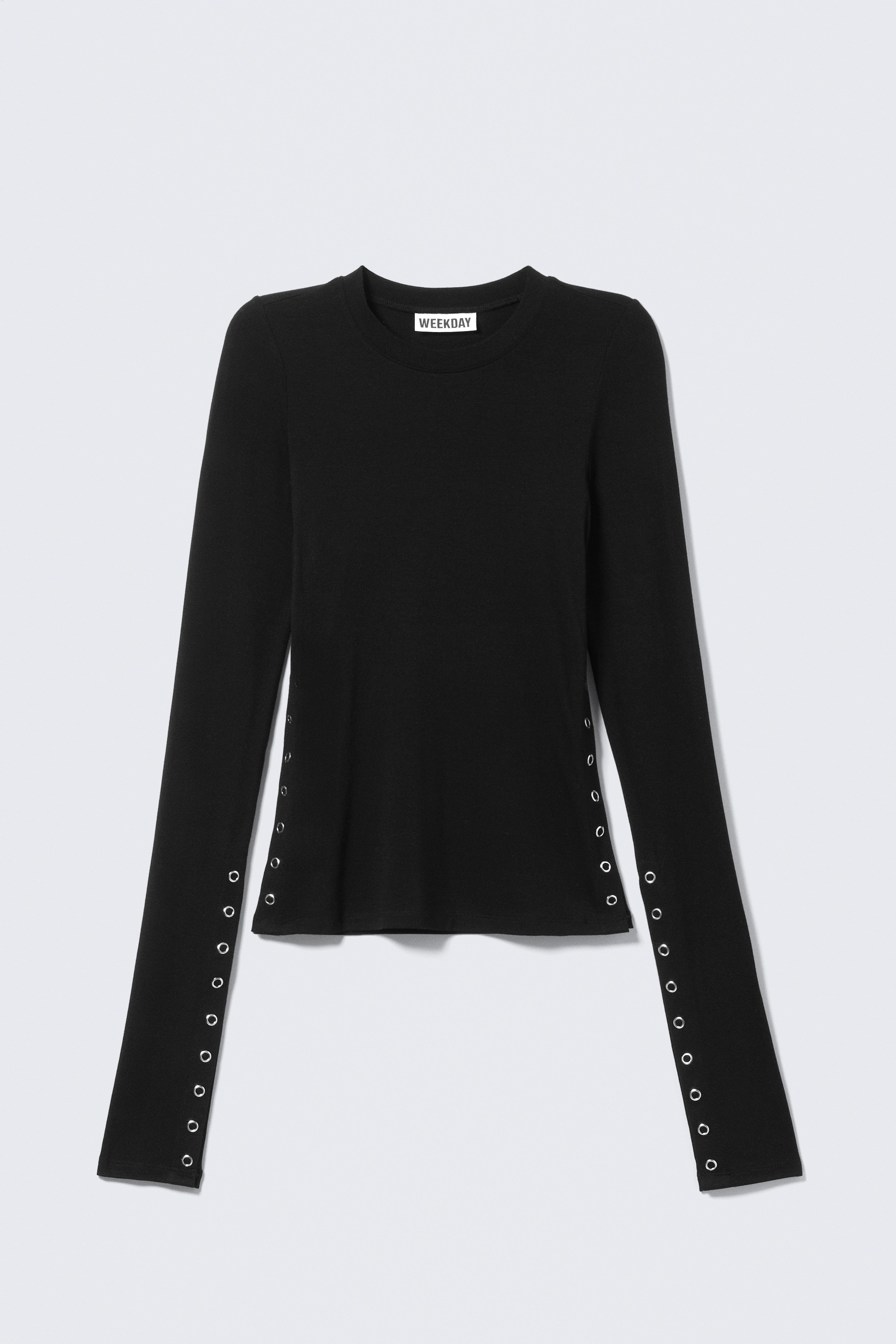 Haut ajusté à manches longues à pressions - Noir/Gris cendré