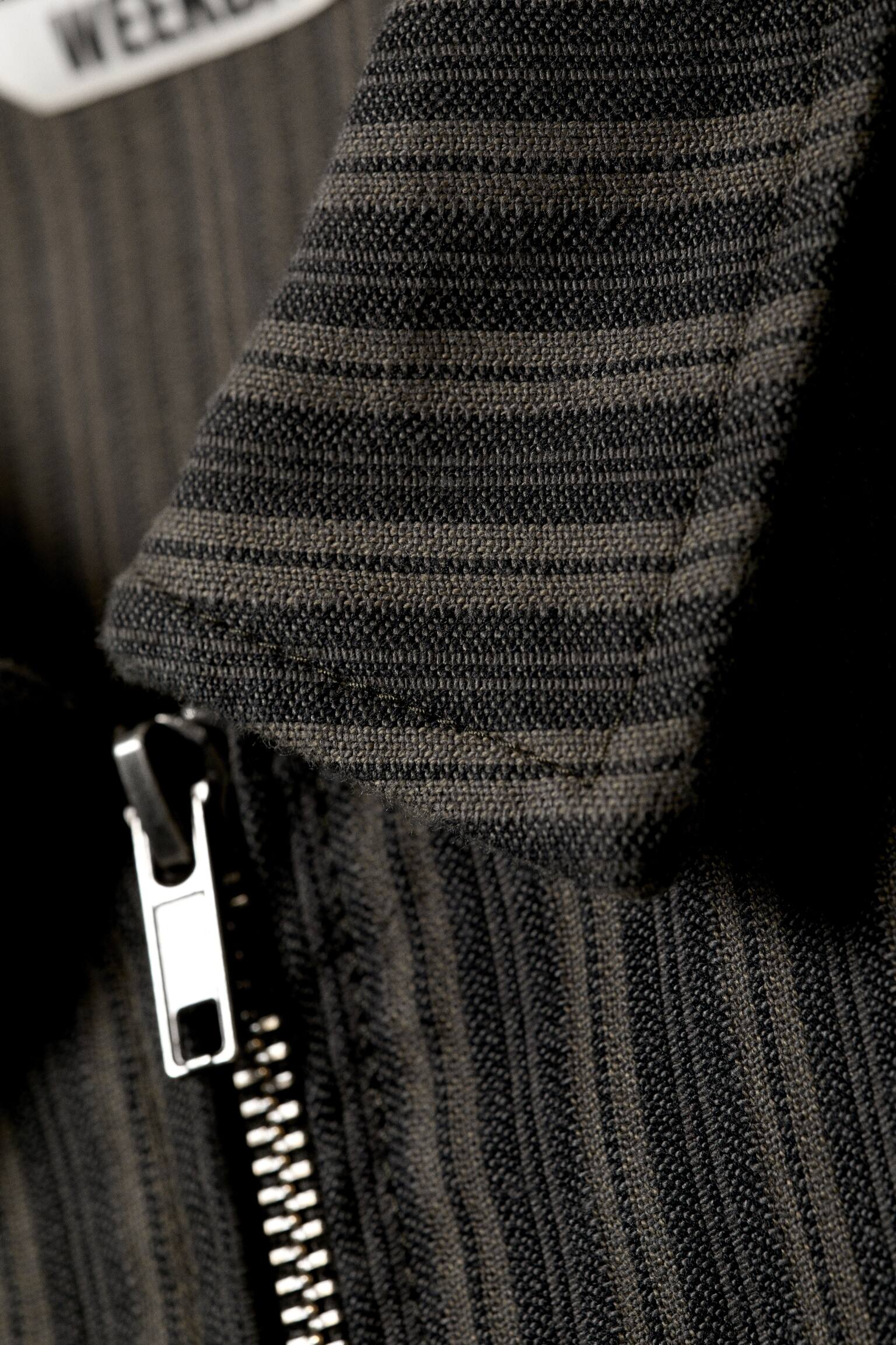 Nauwsluitend corduroy jasje met rits - Gestreept donkergrijs/Bruin corduroy - 4