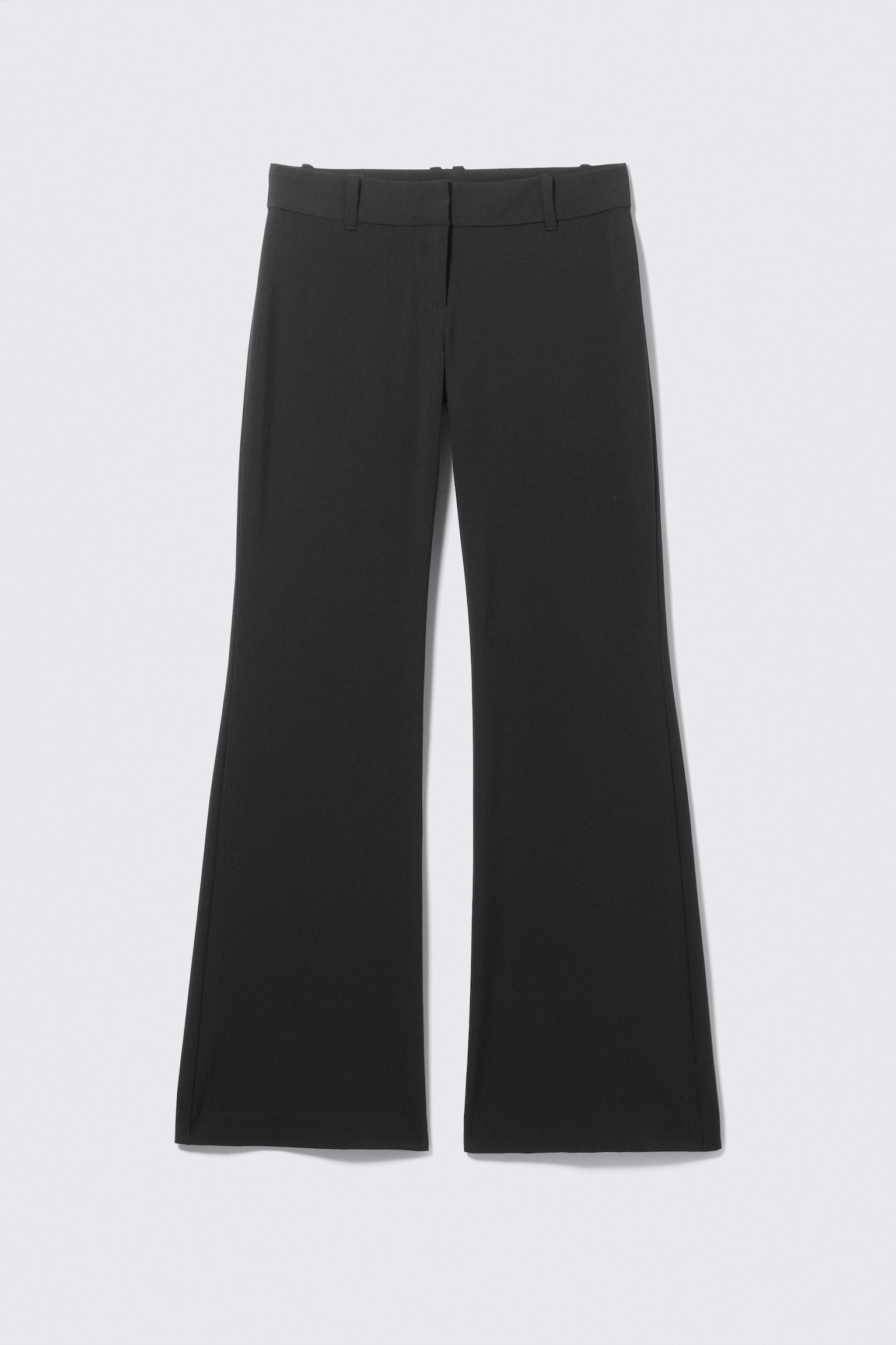 Rozszerzane spodnie garniturowe Low Rise - Czarny/Dark Grey Melange/Prążkowany Czarny - 1