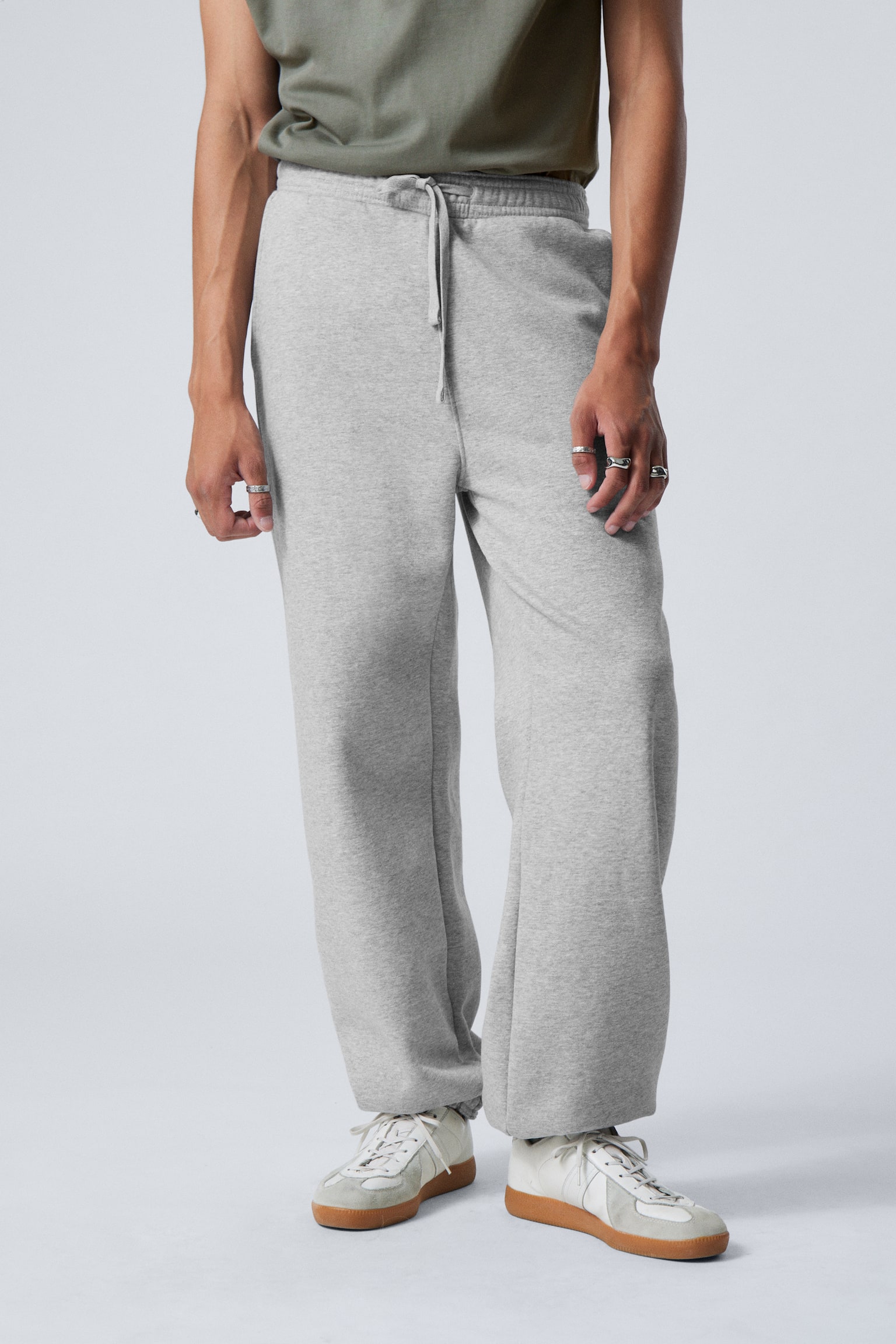 Relaxed Heavyweight Sweatpants - Light Grey/Black - 3