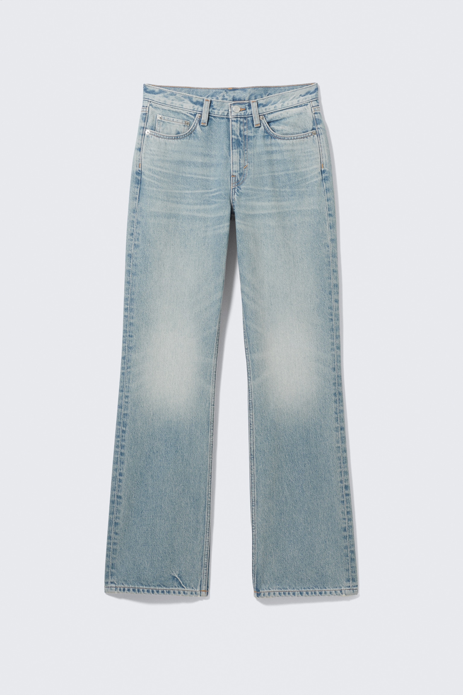 Moon Mid Waist Regular Bootcut Leg Jeans - Seventeen Blue – Middelblauw/Tuned Black – Zwart - 2