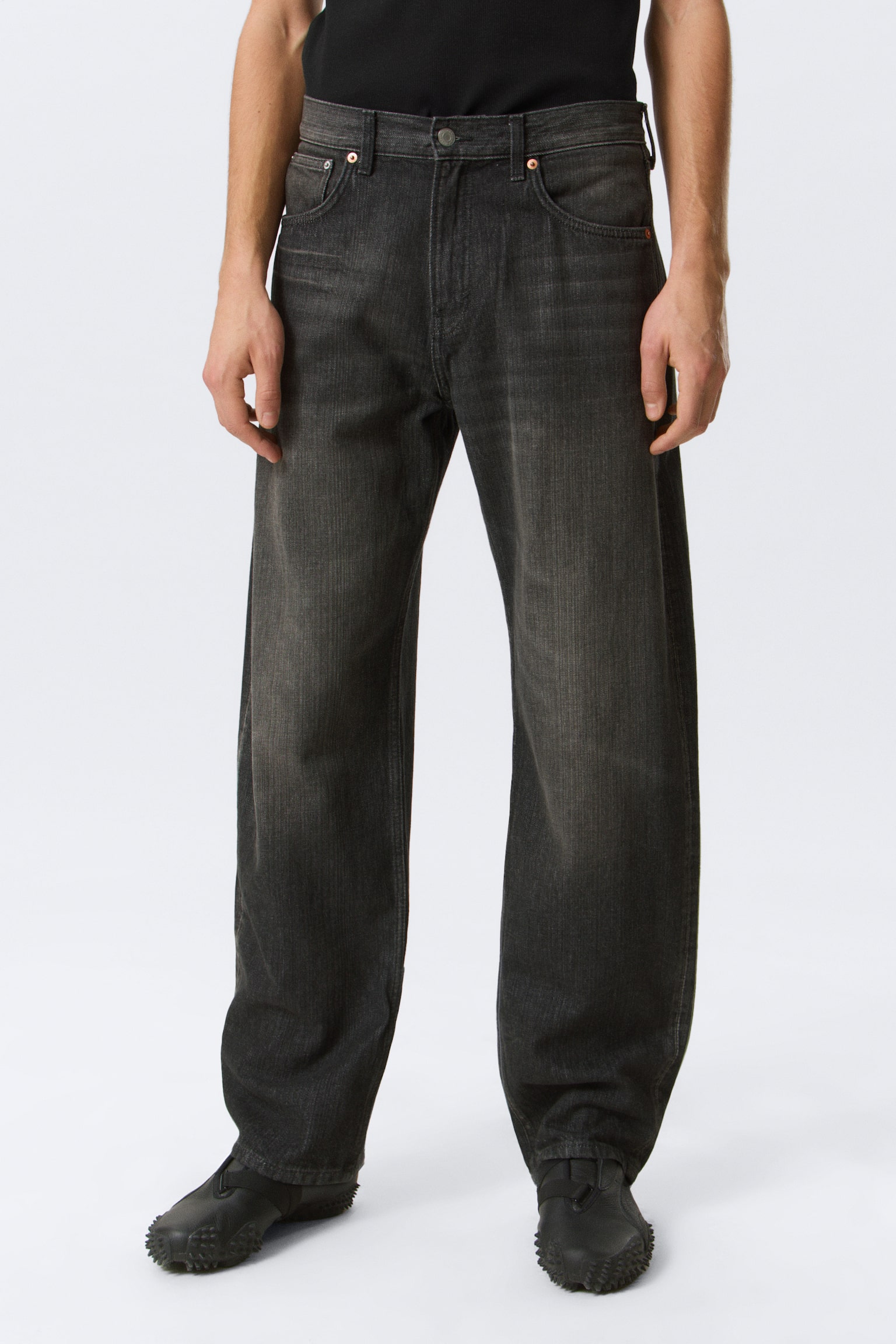 Jeans Nebula Mid-Rise Loose Barrel Leg unisex - Chelsea Black - Nero/Lavaggio blu – Blu scuro - 8