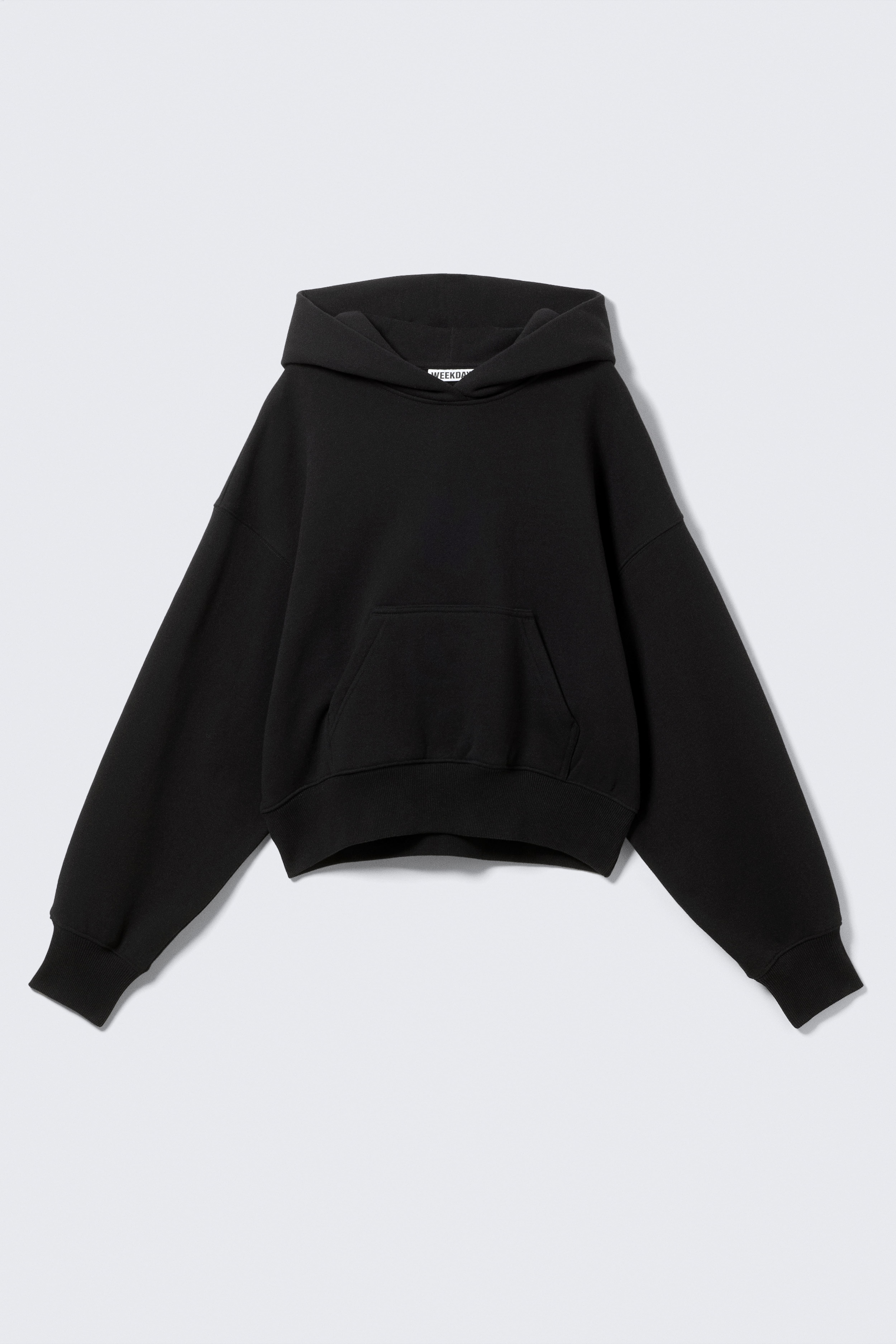Boxy Hoodie aus Baumwollfleece - Schwarz/Gewaschenes Dunkelgrau/Gewaschenes Hellviolett