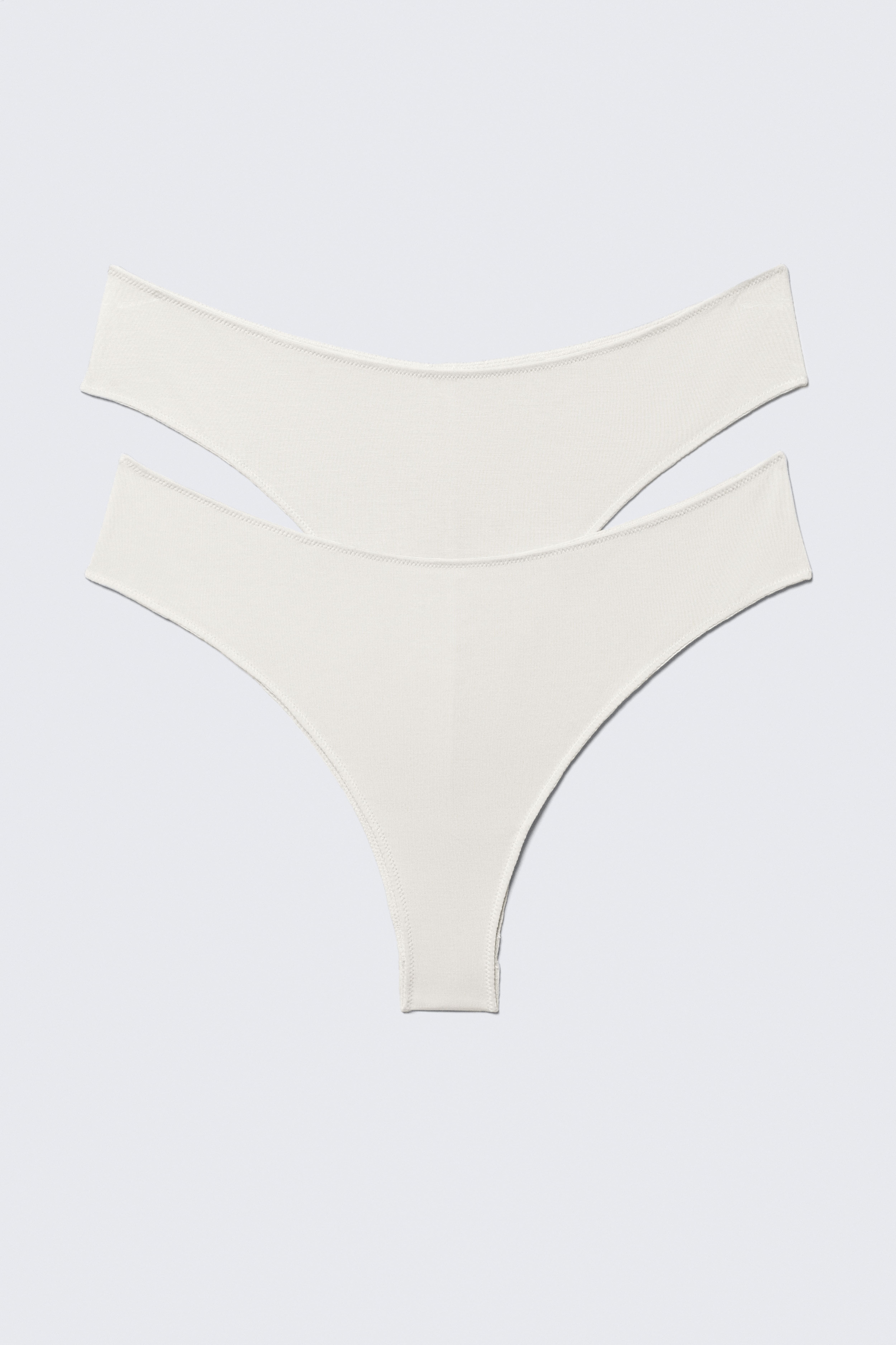 2er-Pack Brazilian Slips mit mittlerer Bundhöhe - Helles Maulwurfsgrau/Schwarz