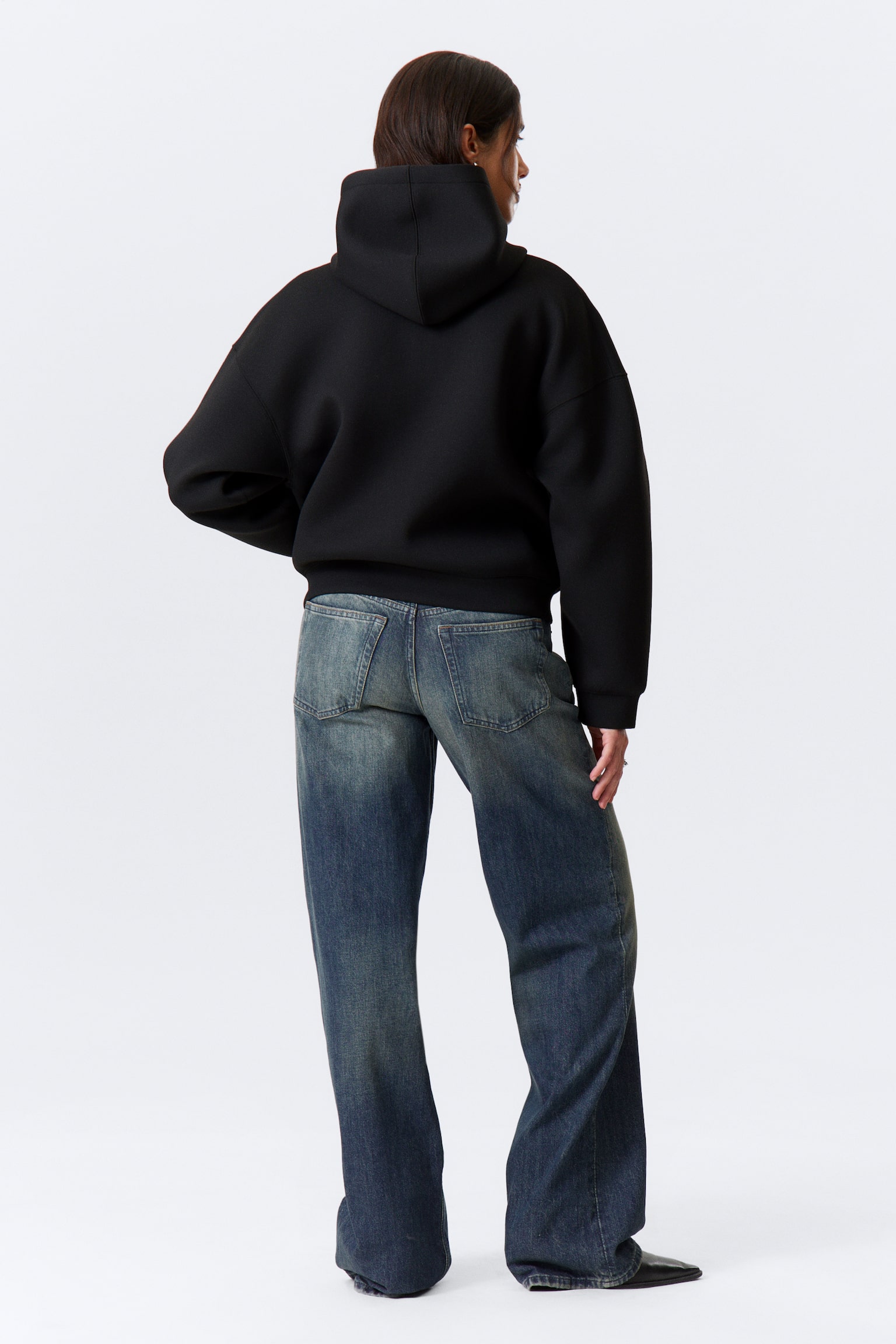Oversized hoodie van scubastof met rits - Zwart/Grijs gemêleerd/Donkergrijs/Kobaltblauw - 7