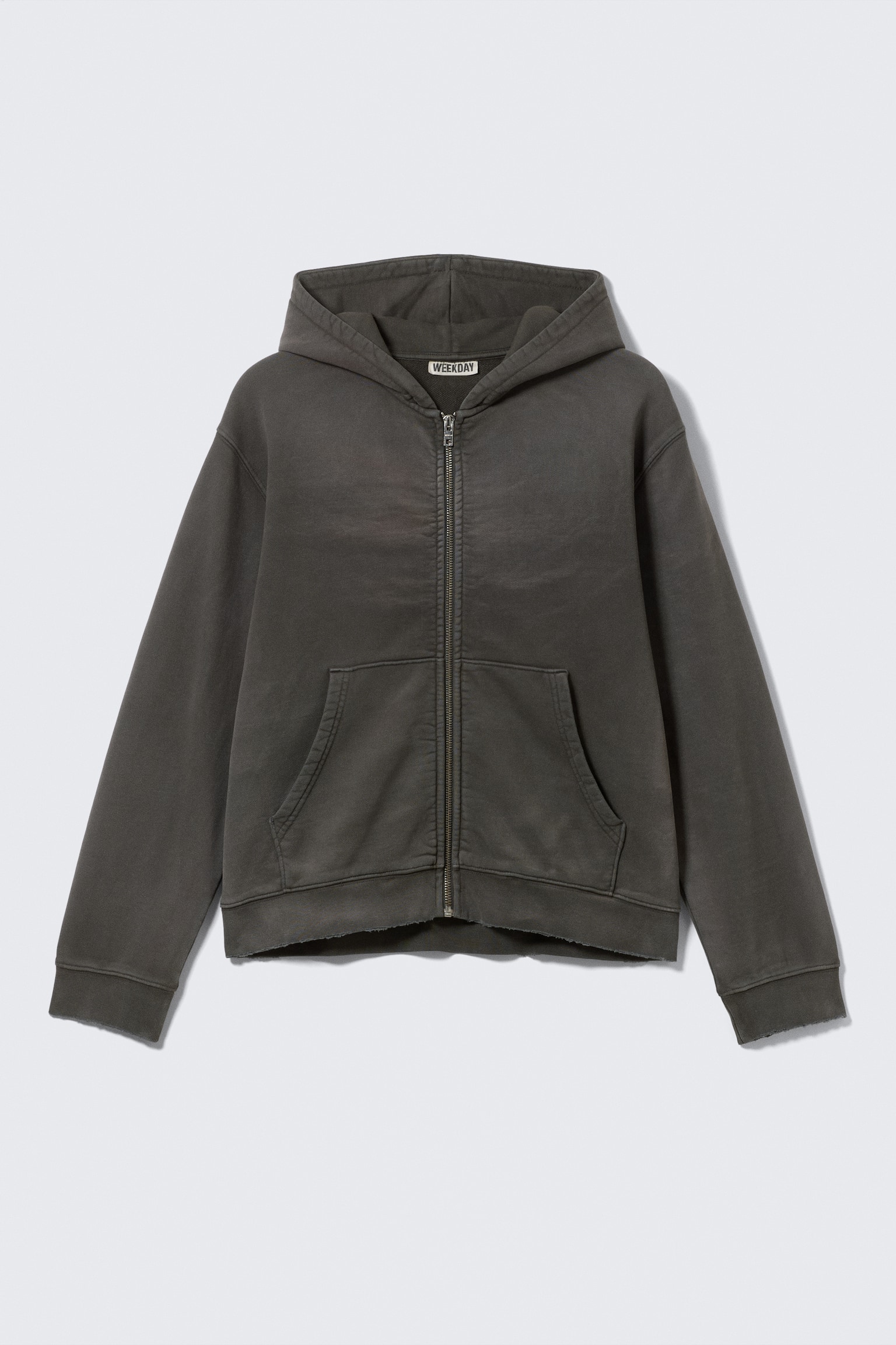 Hoodie con zip e taglio corto - Dark Grey - 2
