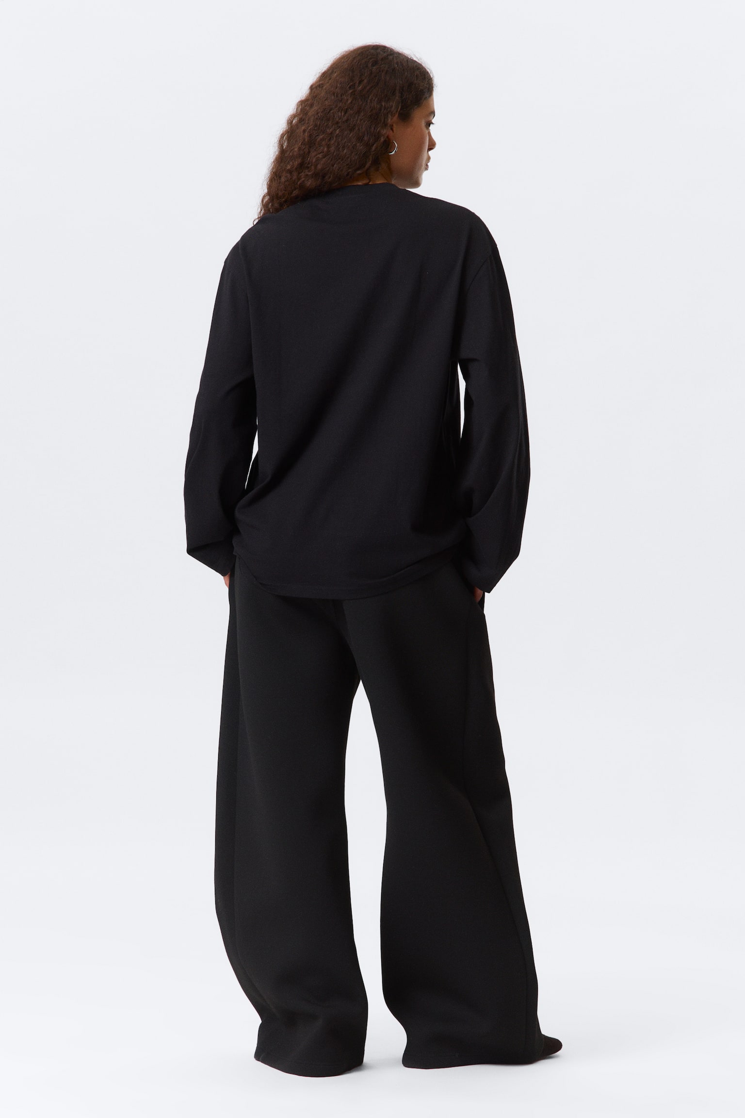 Oversized T-shirt met lange mouwen - Zwart/Wit/Donkerbeige met wassing/Donker marineblauw - 4