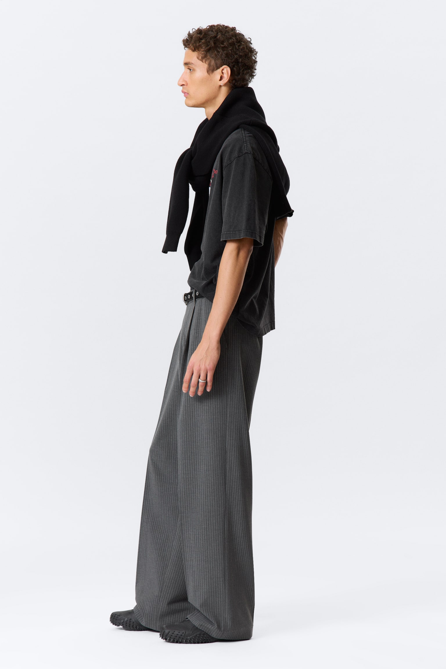 Oversized kostymbyxa Uno - Mörkgrå – Kritstrecksrandig/Svart/Mörk marinblå/Mörkbrun/Grårandig/Mörkgrå - 5